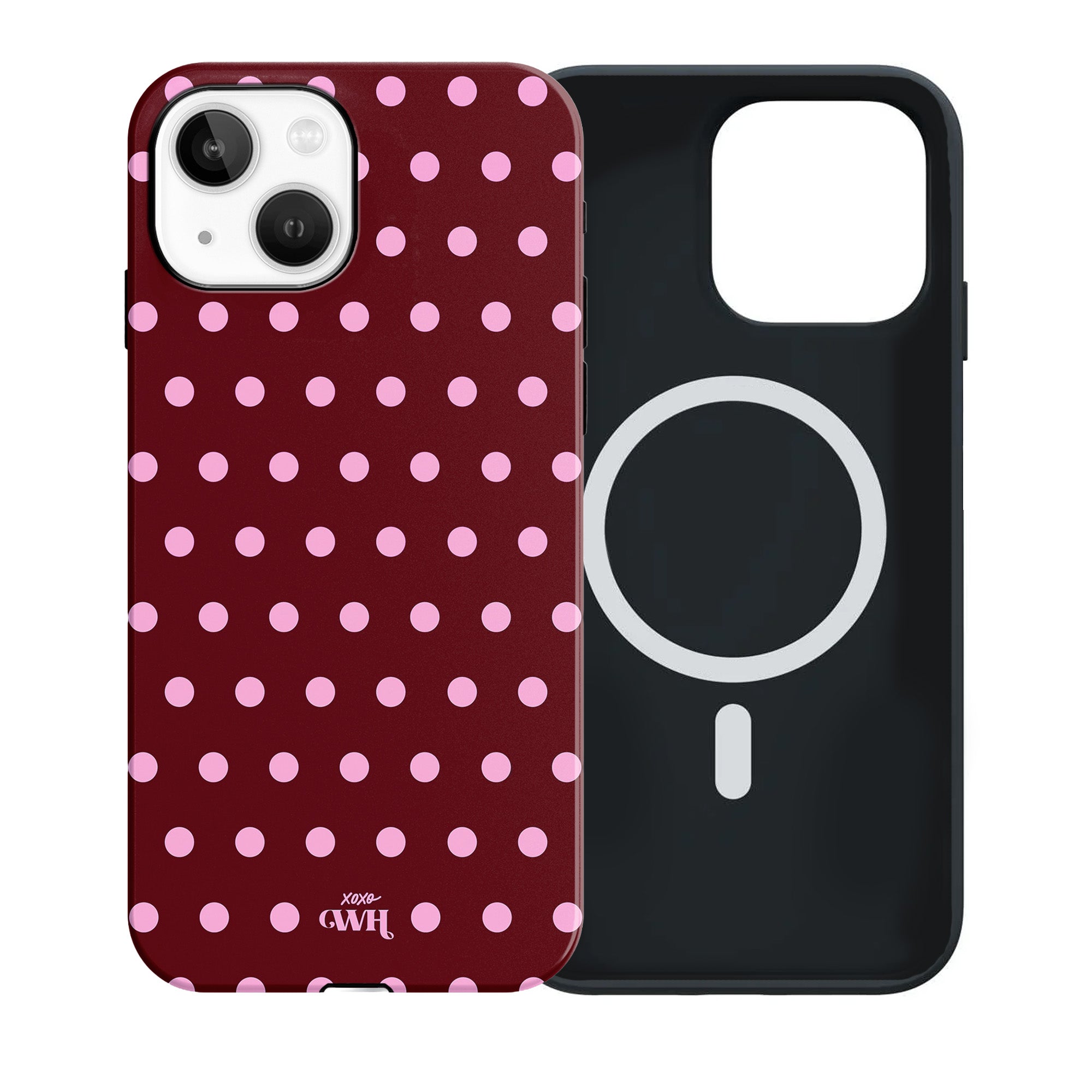 xoxo Wildhearts Polka Dots (Burgundy) MagSafe - Double Layer - iPhone 13