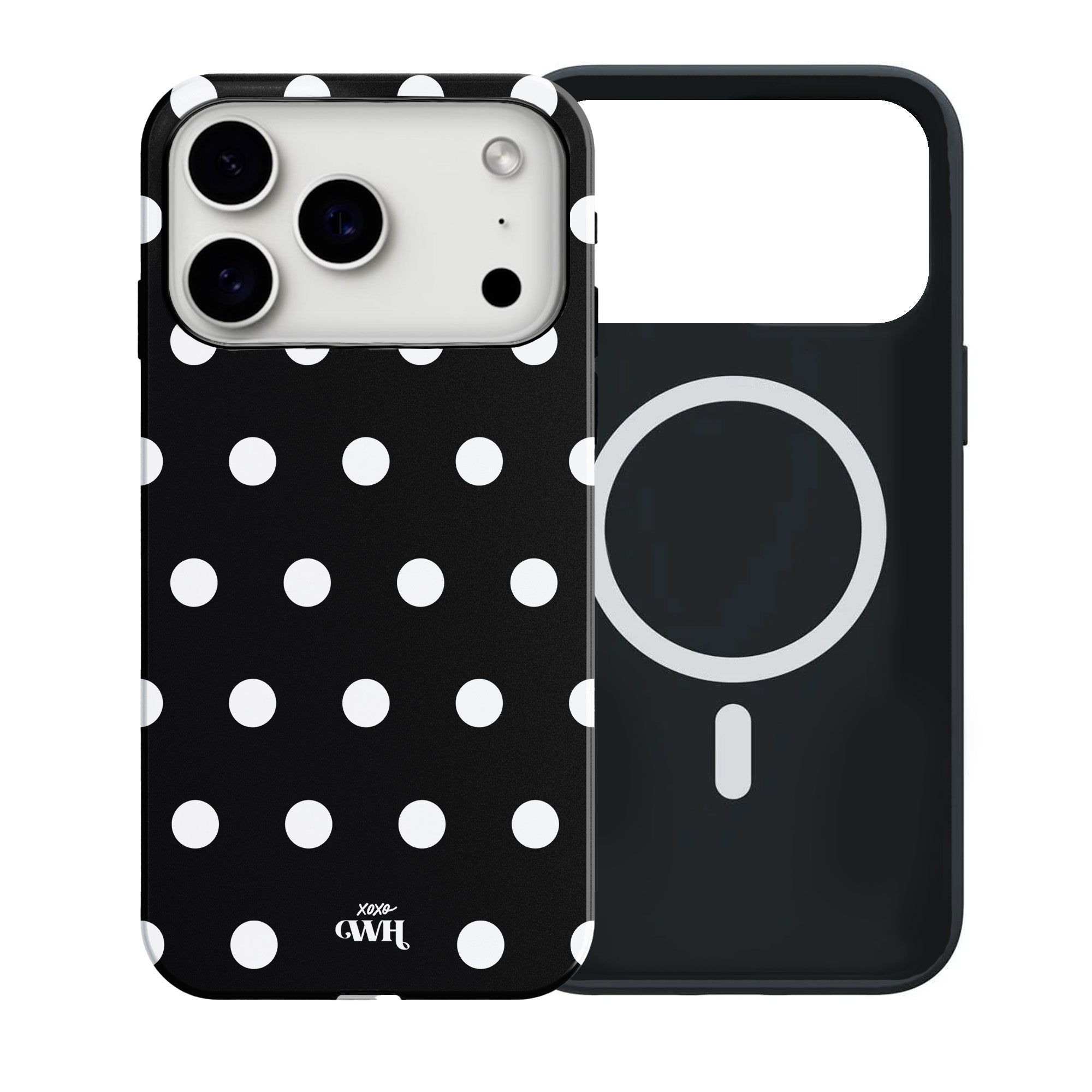 xoxo Wildhearts Polka Dots (Black) MagSafe - Double Layer - iPhone 17 Pro