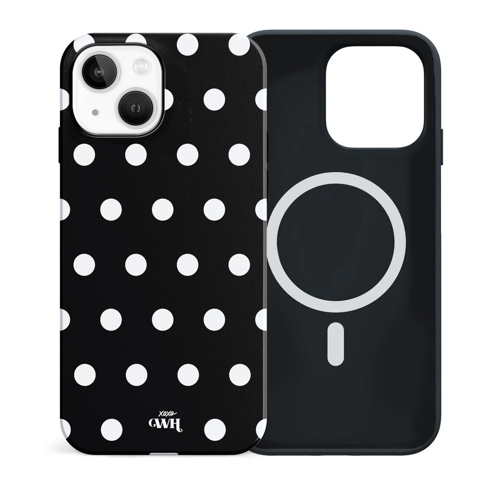 xoxo Wildhearts Polka Dots (Black) MagSafe - Double Layer - iPhone 13