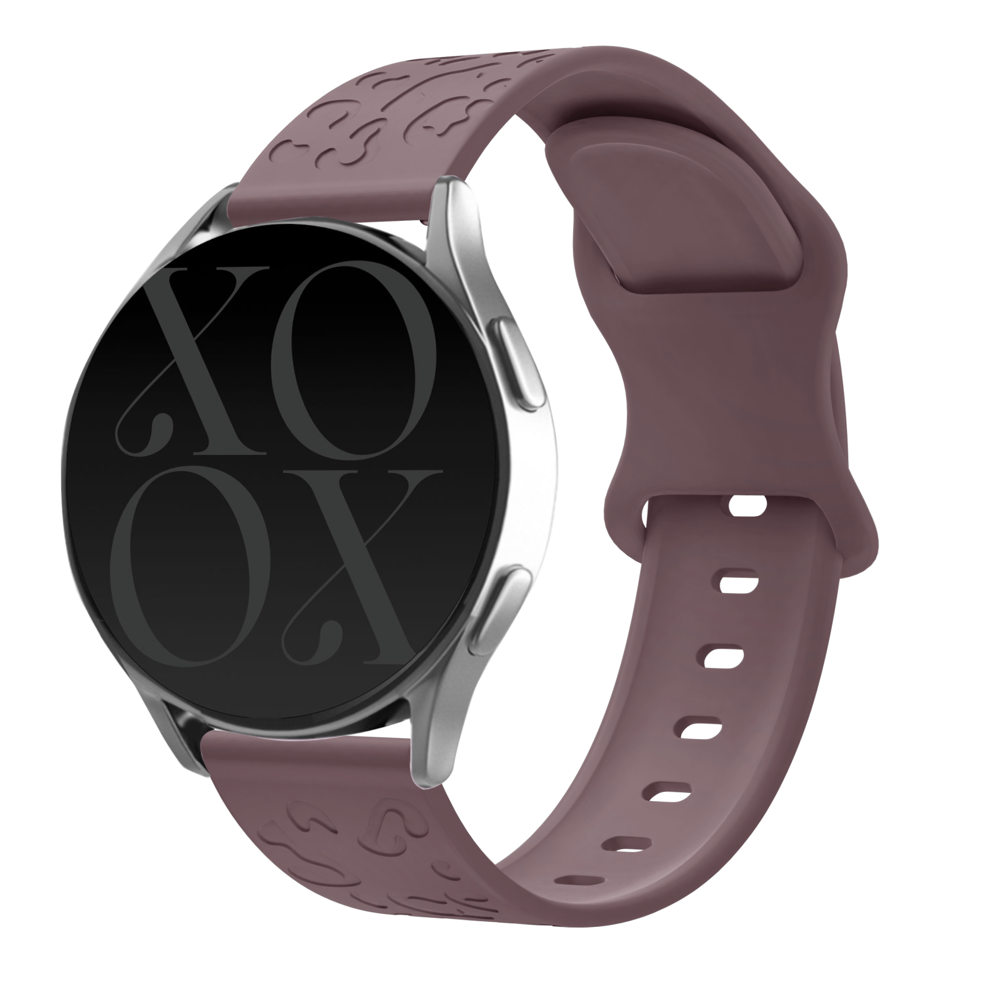 xoxo Wildhearts - Xiaomi Amazfit Bip / Bip S / Bip Lite / Bip Youth / Bip U / Bip U Pro / Bip 3 / Bip 3 Pro siliconen bandje Leopard Print - berry purple