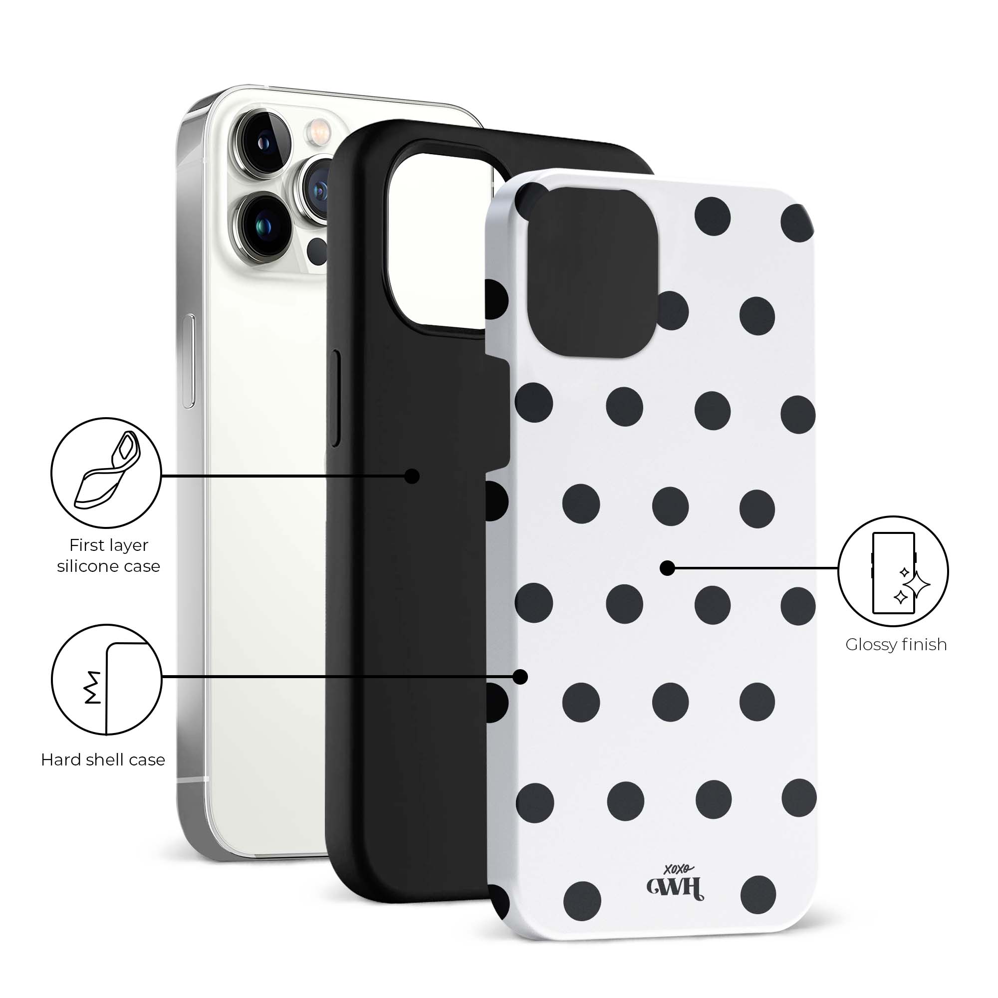 xoxo Wildhearts Polka Dots (White) - iPhone 12 Pro