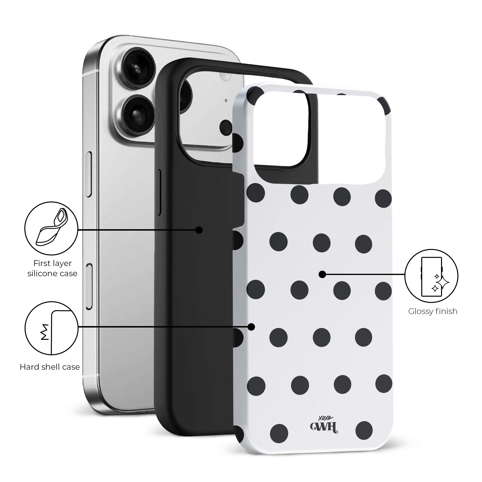 xoxo Wildhearts Polka Dots (White) - iPhone 17 Pro
