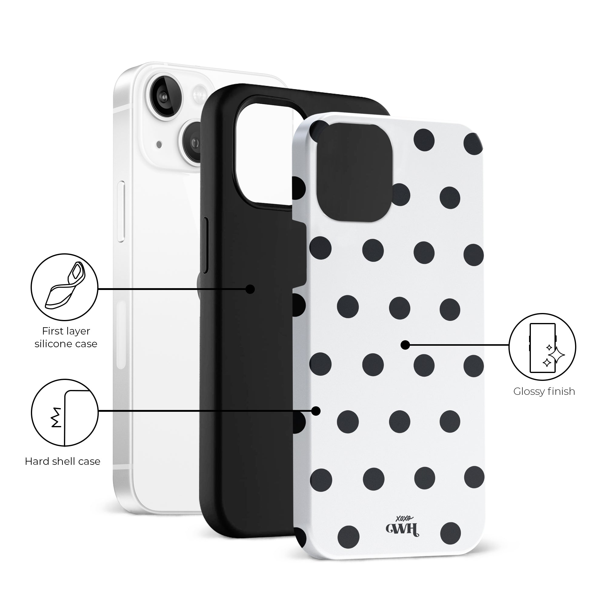 xoxo Wildhearts Polka Dots (White) - iPhone 13