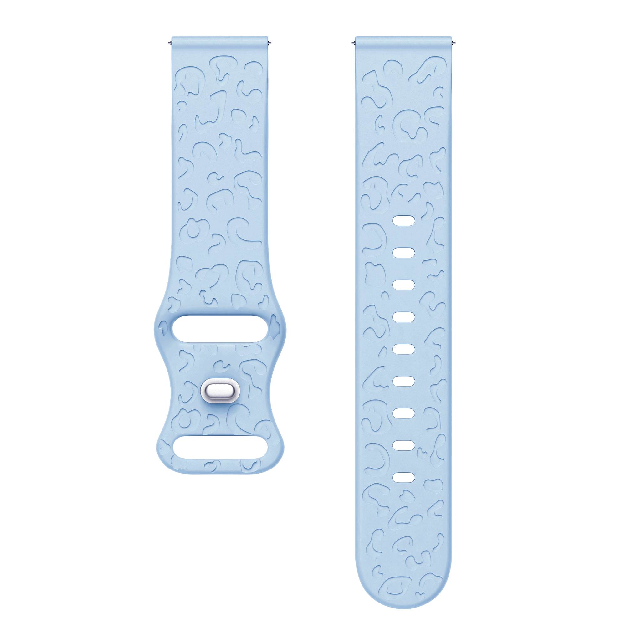 xoxo Wildhearts - Amazfit GTR 42mm siliconen bandje Leopard Print - light blue