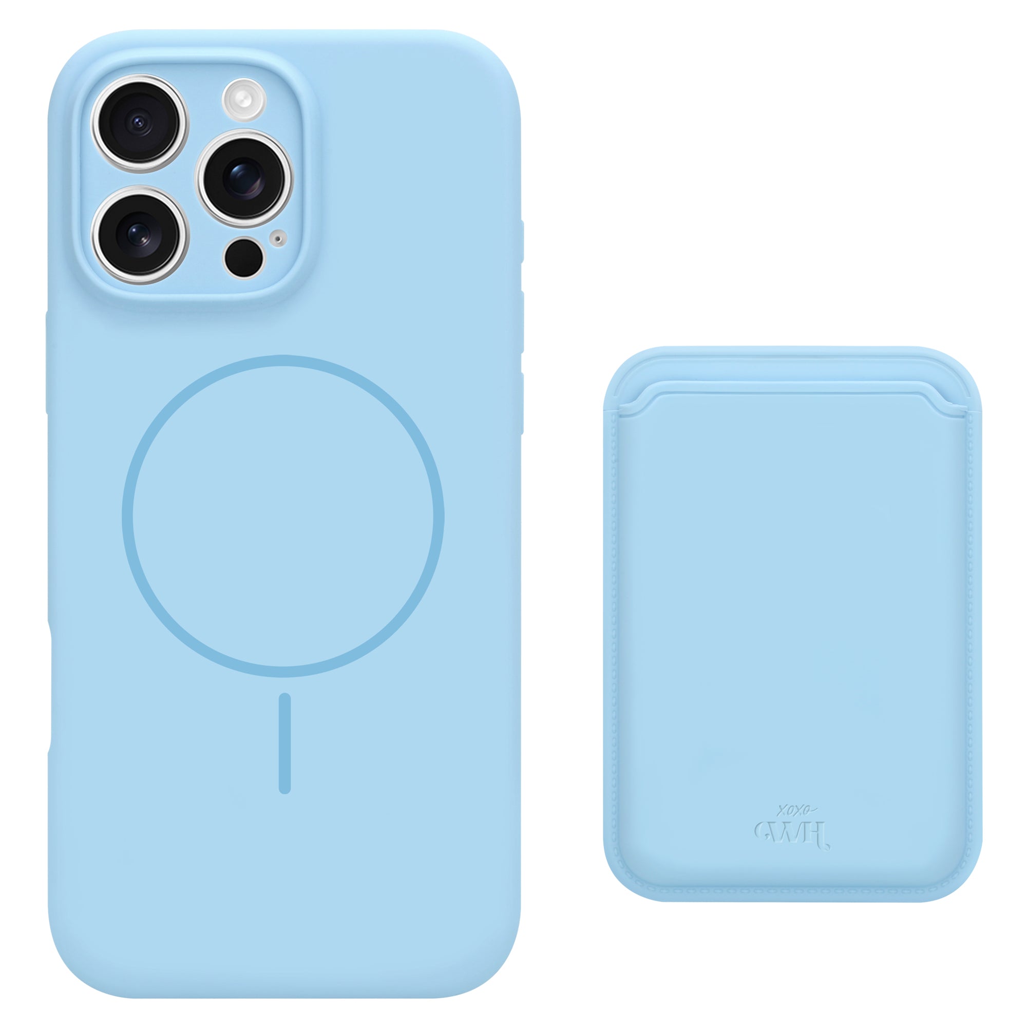 Silicone case with MagSafe Wallet (Blue)