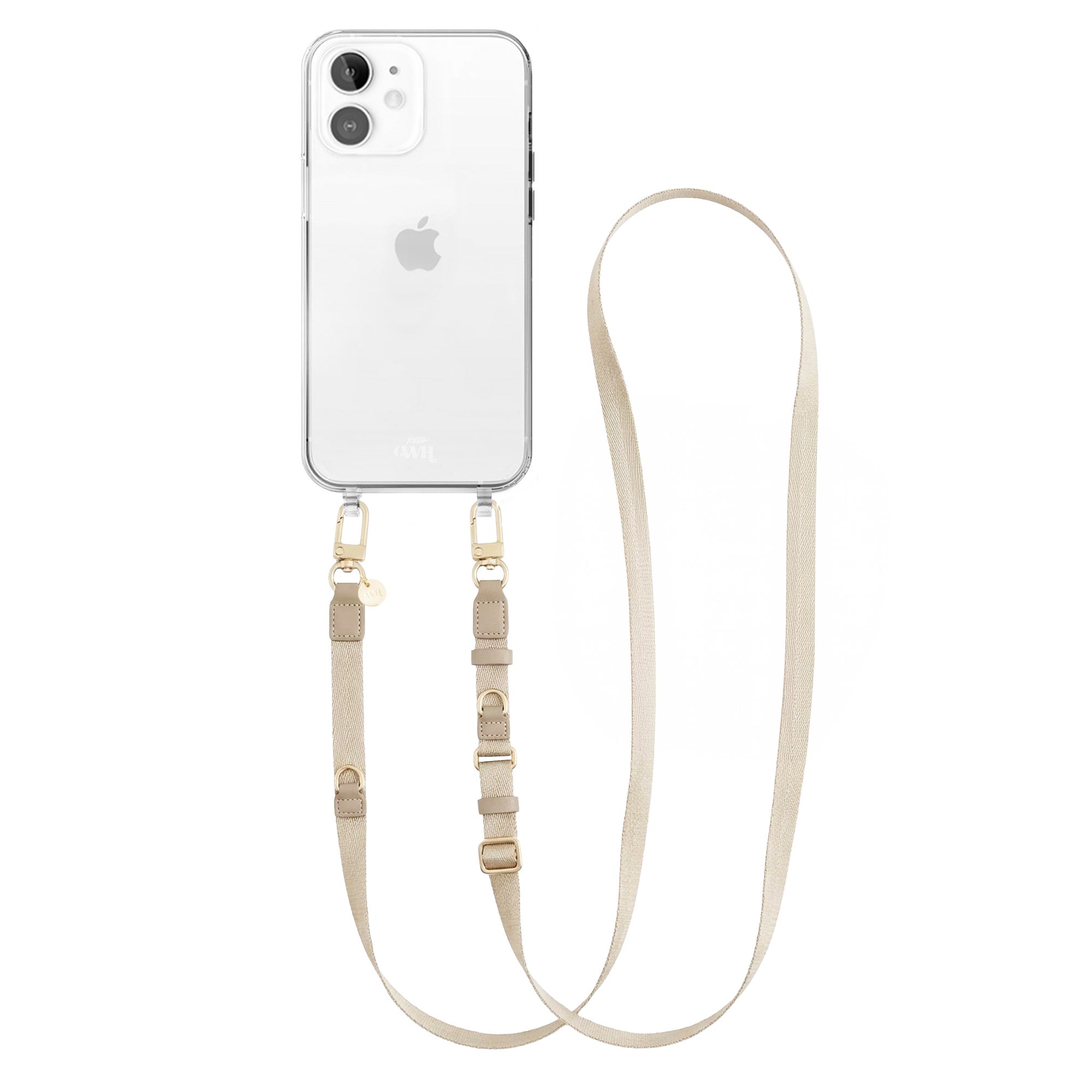 iPhone 11 - Lanyard strap - Beige - Transparant Cord Case