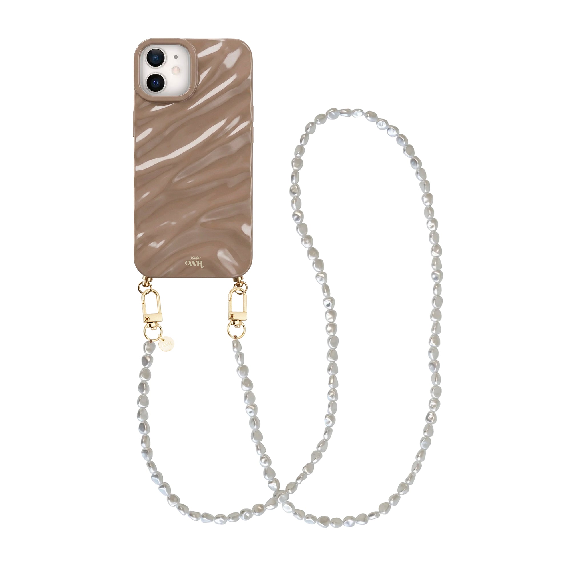 iPhone 12 - Taupe Glaze Cord Case - Pearlfection (long)