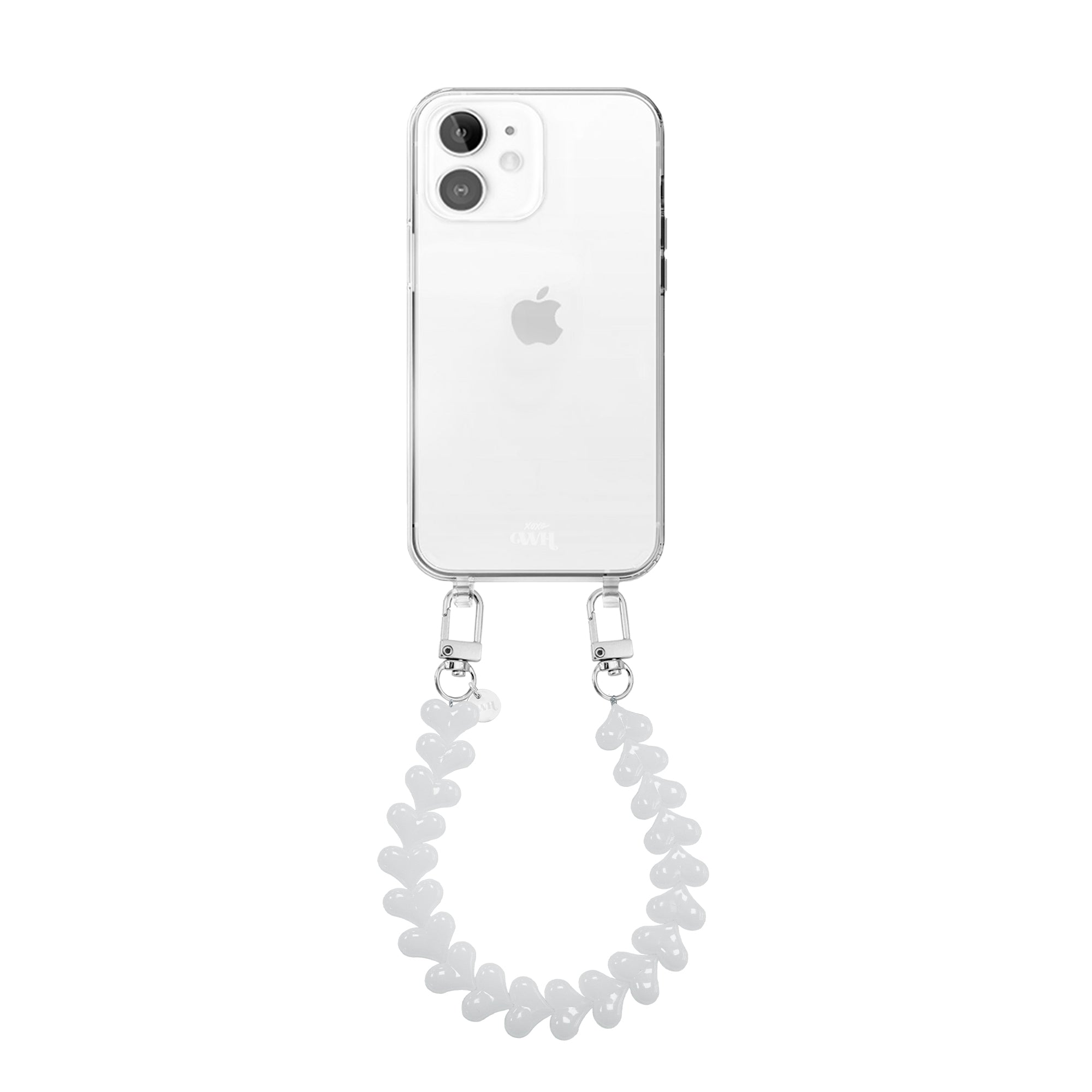 xoxo Wildhearts iPhone 11 - Funky Hearts (White) Transparant Cord Case