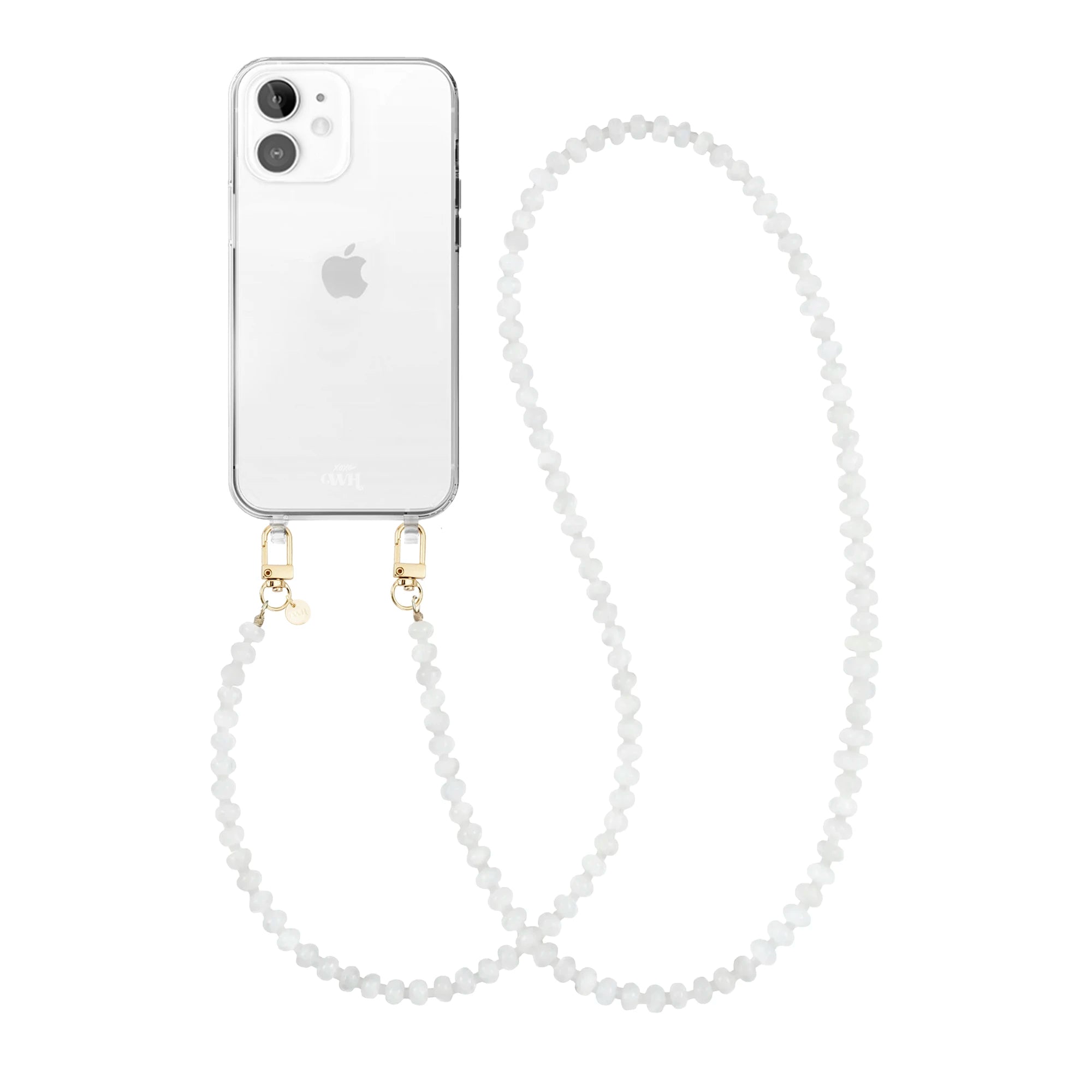 Dusty White (long) Transparant Cord Case - iPhone 11
