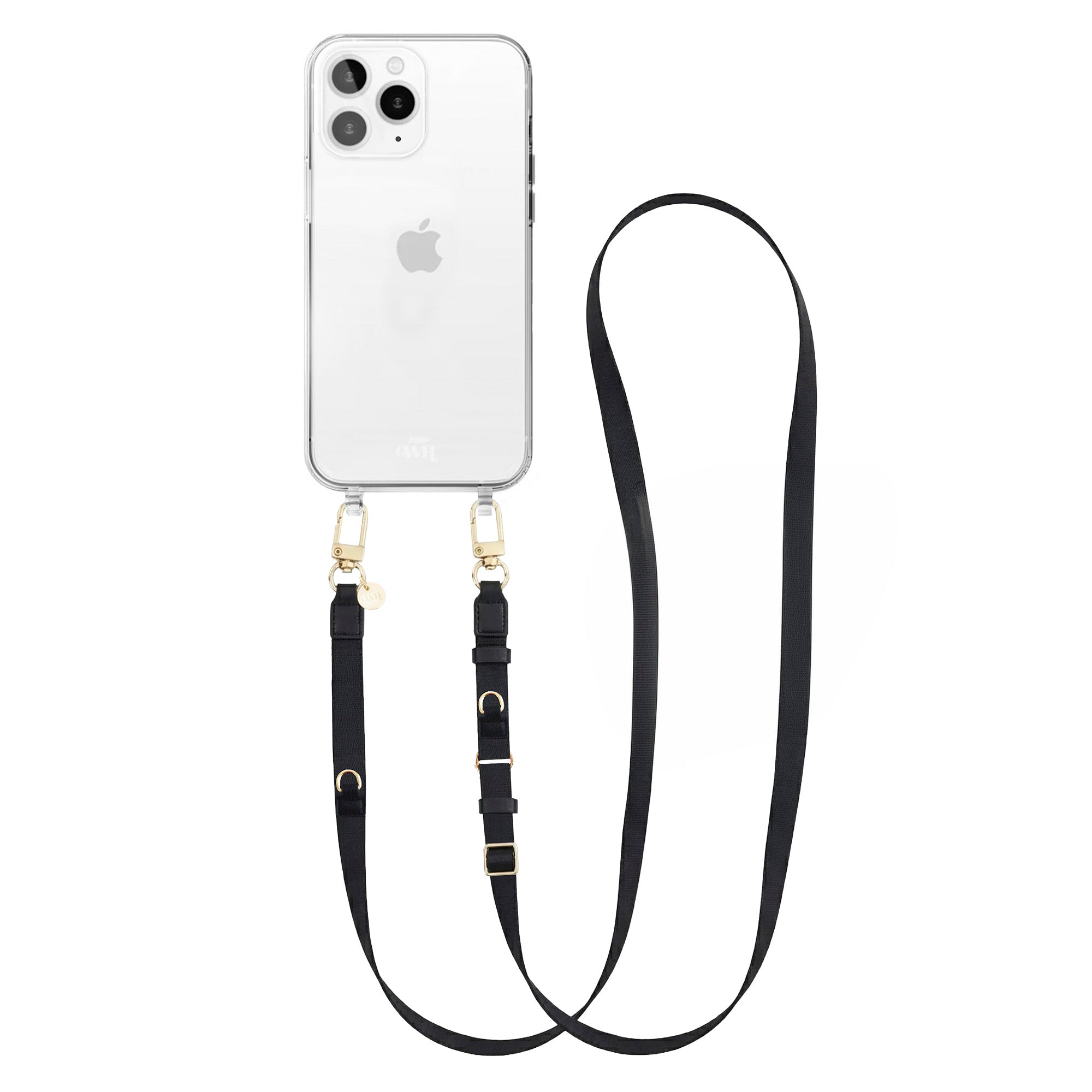 iPhone 12 Pro Max - Lanyard strap - Black - Transparant Cord Case