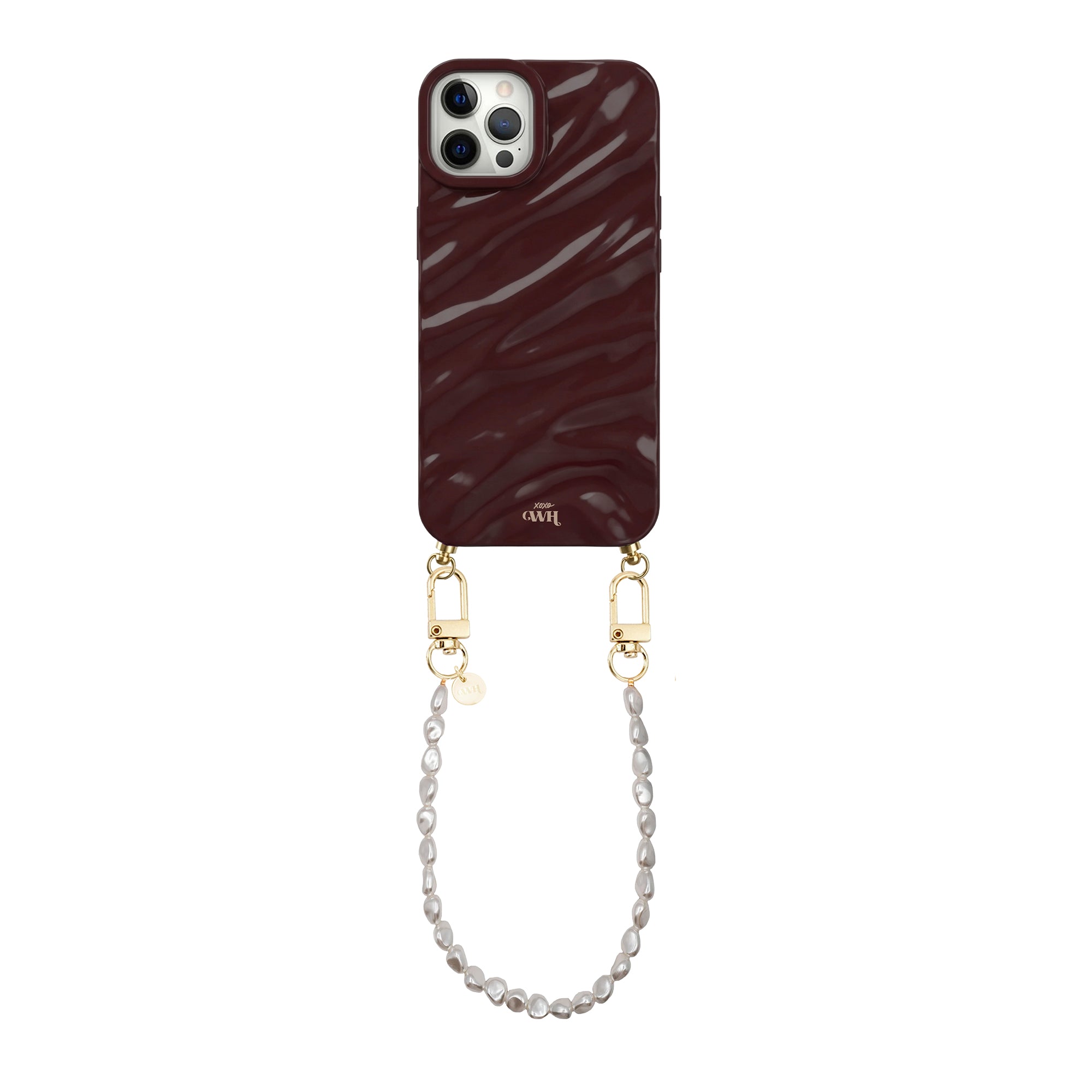 iPhone 12 Pro Max - Burgundy Glaze Cord Case - Pearlfection (short)