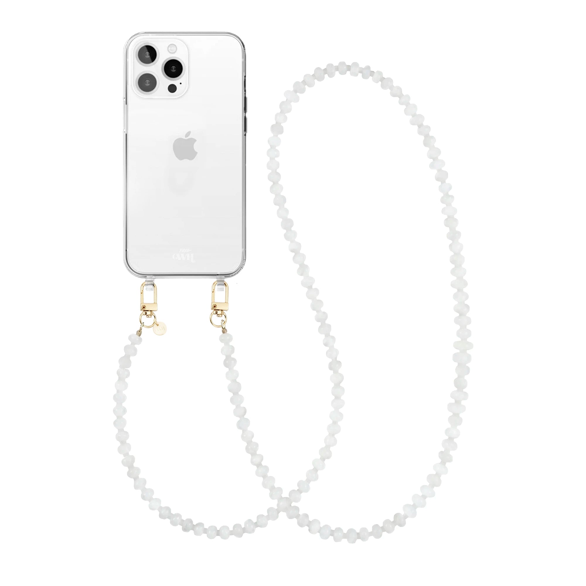 Dusty White (long) Transparant Cord Case - iPhone 11 Pro
