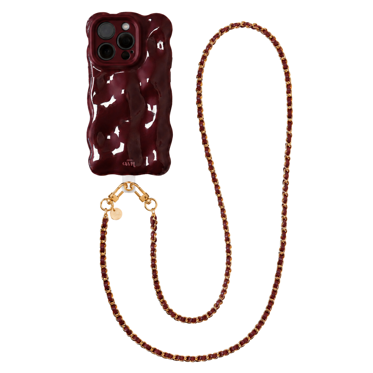Bubbly case Burgundy - Classic Chain Cord (long) - iPhone 13 Pro