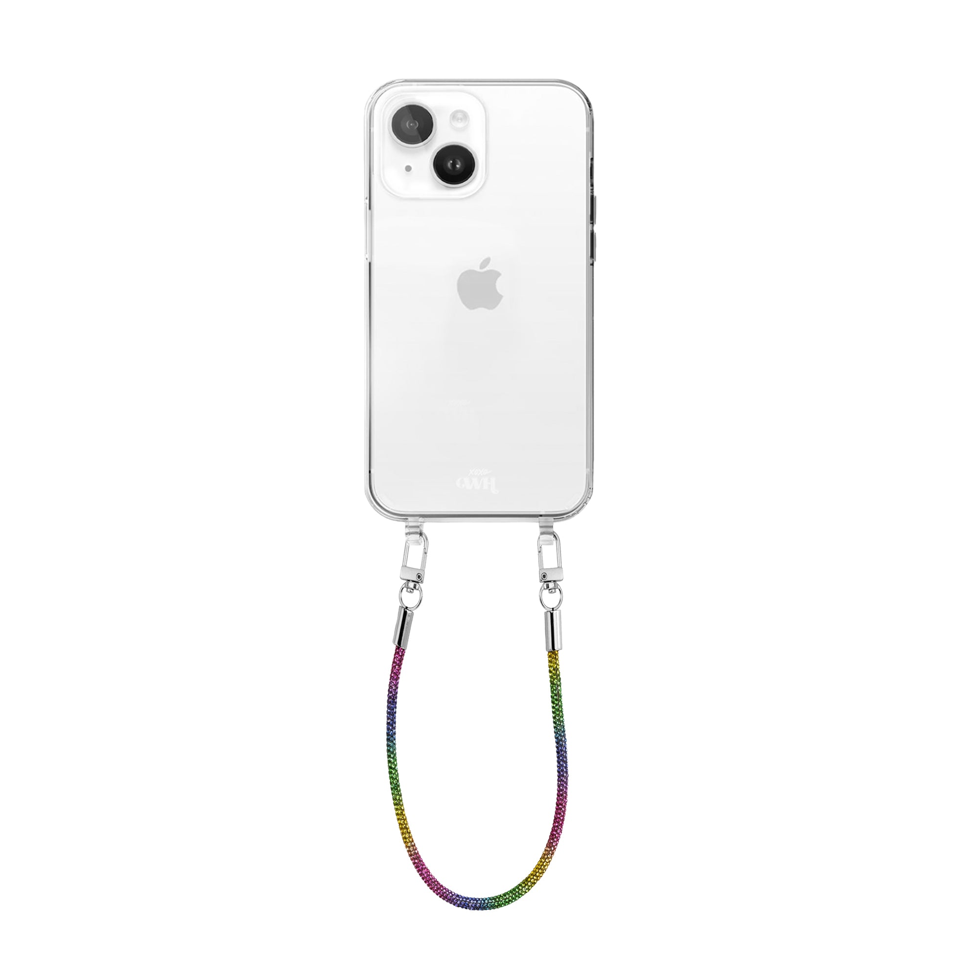 xoxo Wildhearts - iPhone 15 Plus - Rainbow Diamonds Transparant Cord Case