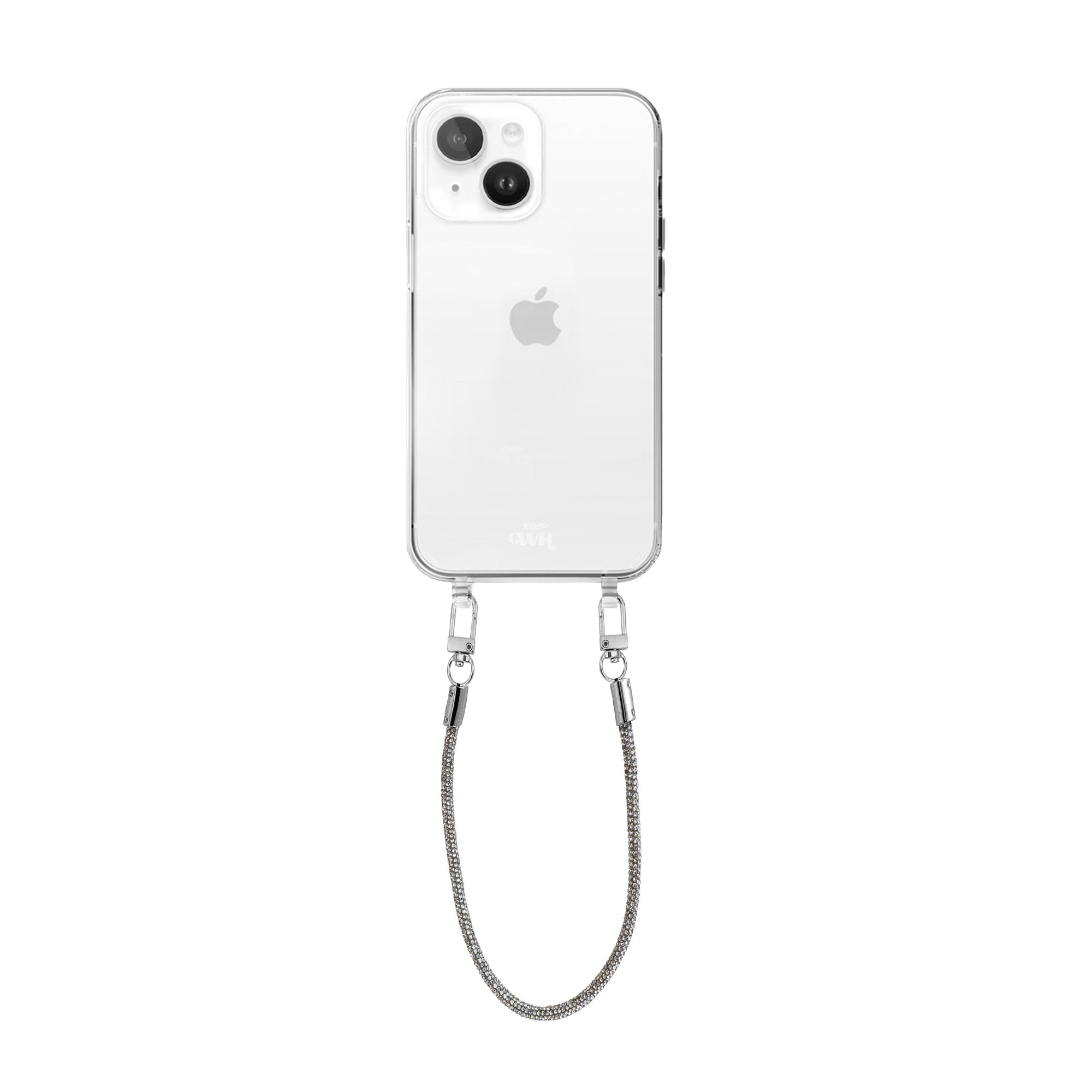 xoxo Wildhearts - iPhone 13 - Silver Diamonds Transparant Cord Case