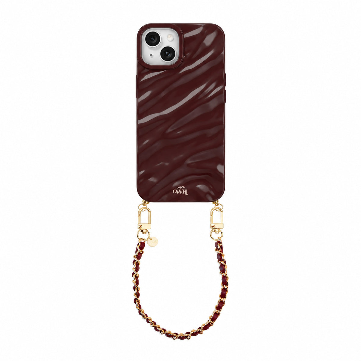 Burgundy Glaze Cord Case - Classic Chain (short) - iPhone 14