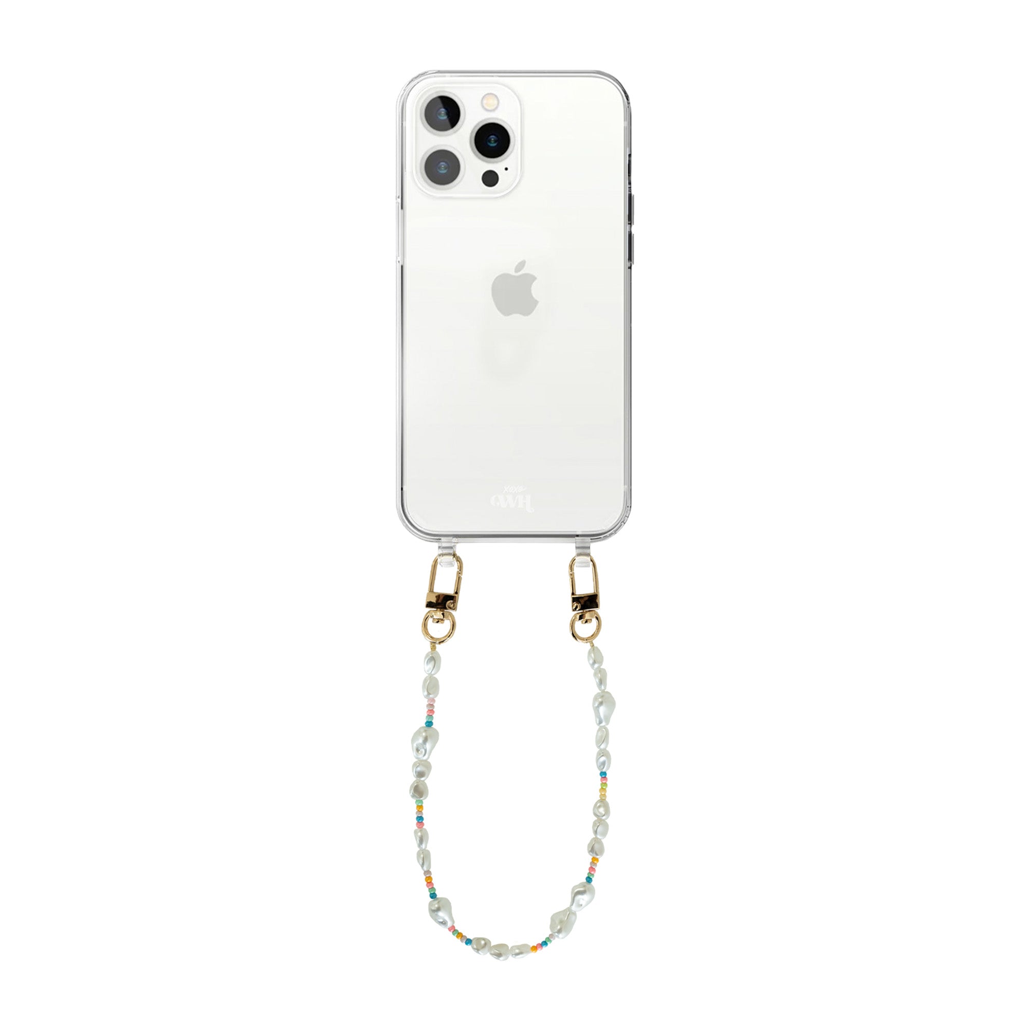 xoxo Wildhearts - iPhone 13 Pro Max - Beachy Vibes Transparant Cord Case - Short Cord
