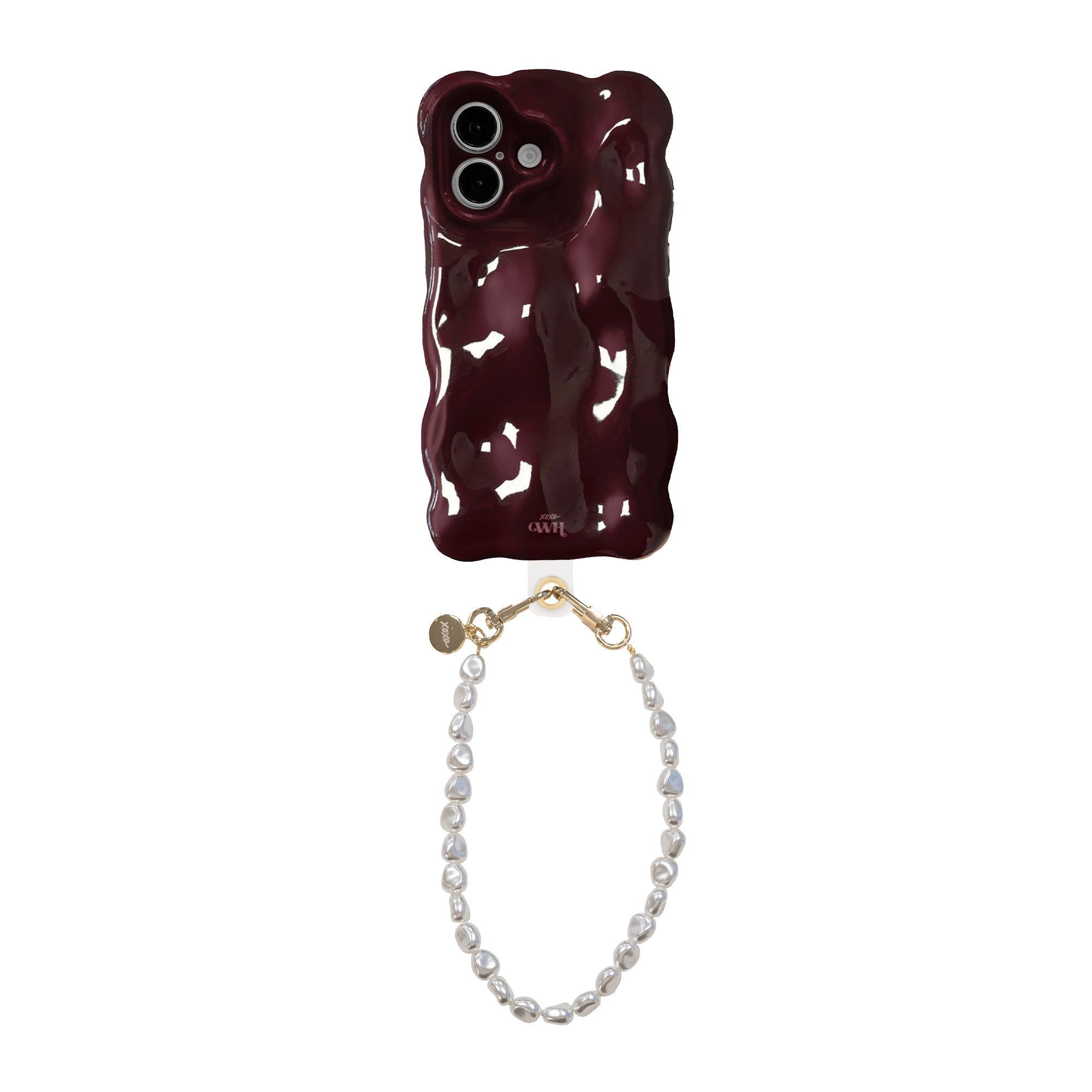 xoxo Wildhearts Bubbly case Burgundy with Cord - iPhone 17