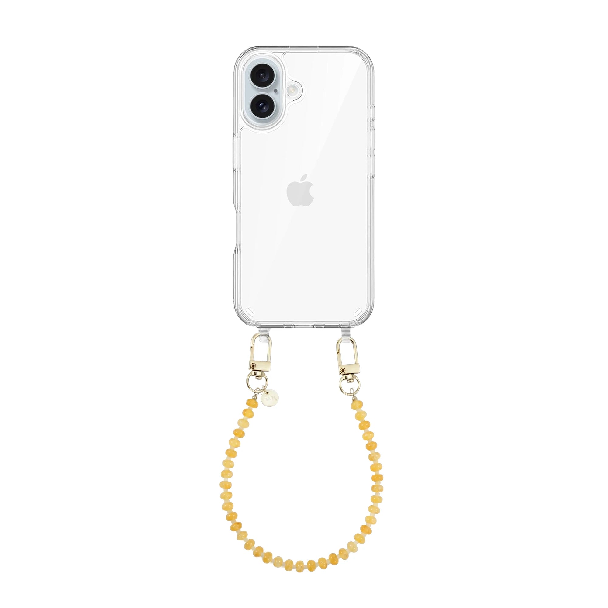Dusty Yellow (short) Transparant Cord Case - iPhone 16