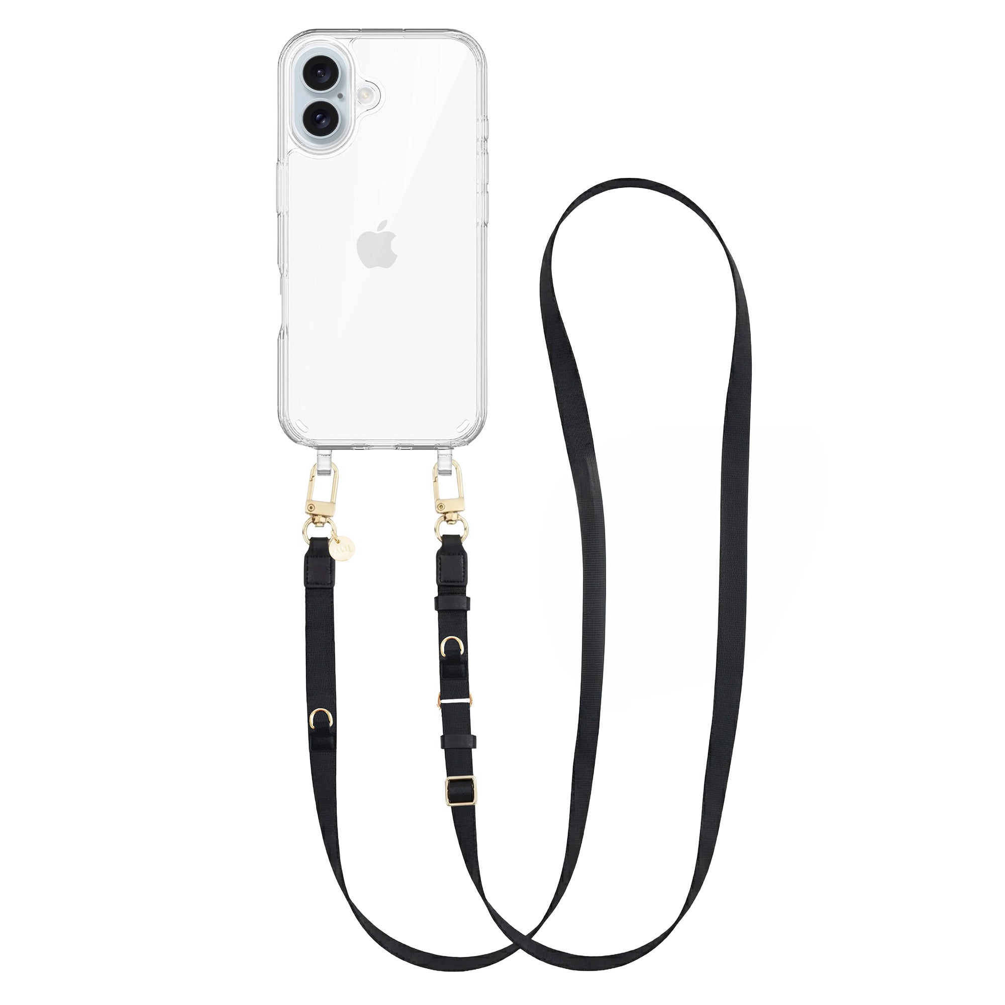 iPhone 16 Plus - Lanyard strap - Black - Transparant Cord Case