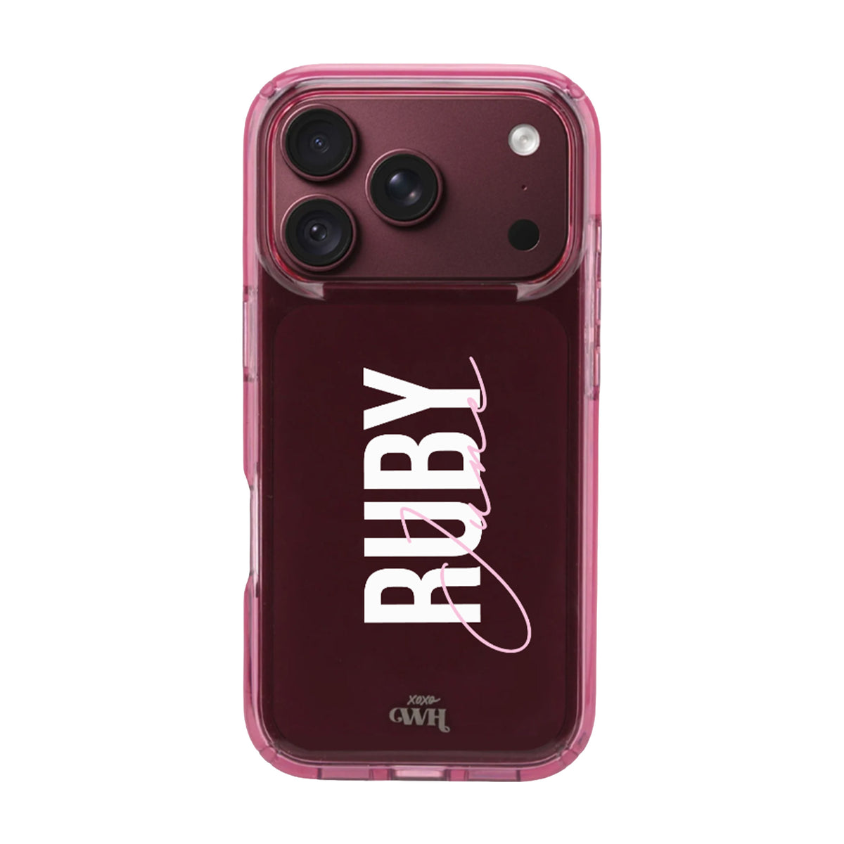 Personalized Clear Case Burgundy - iPhone 17 Pro