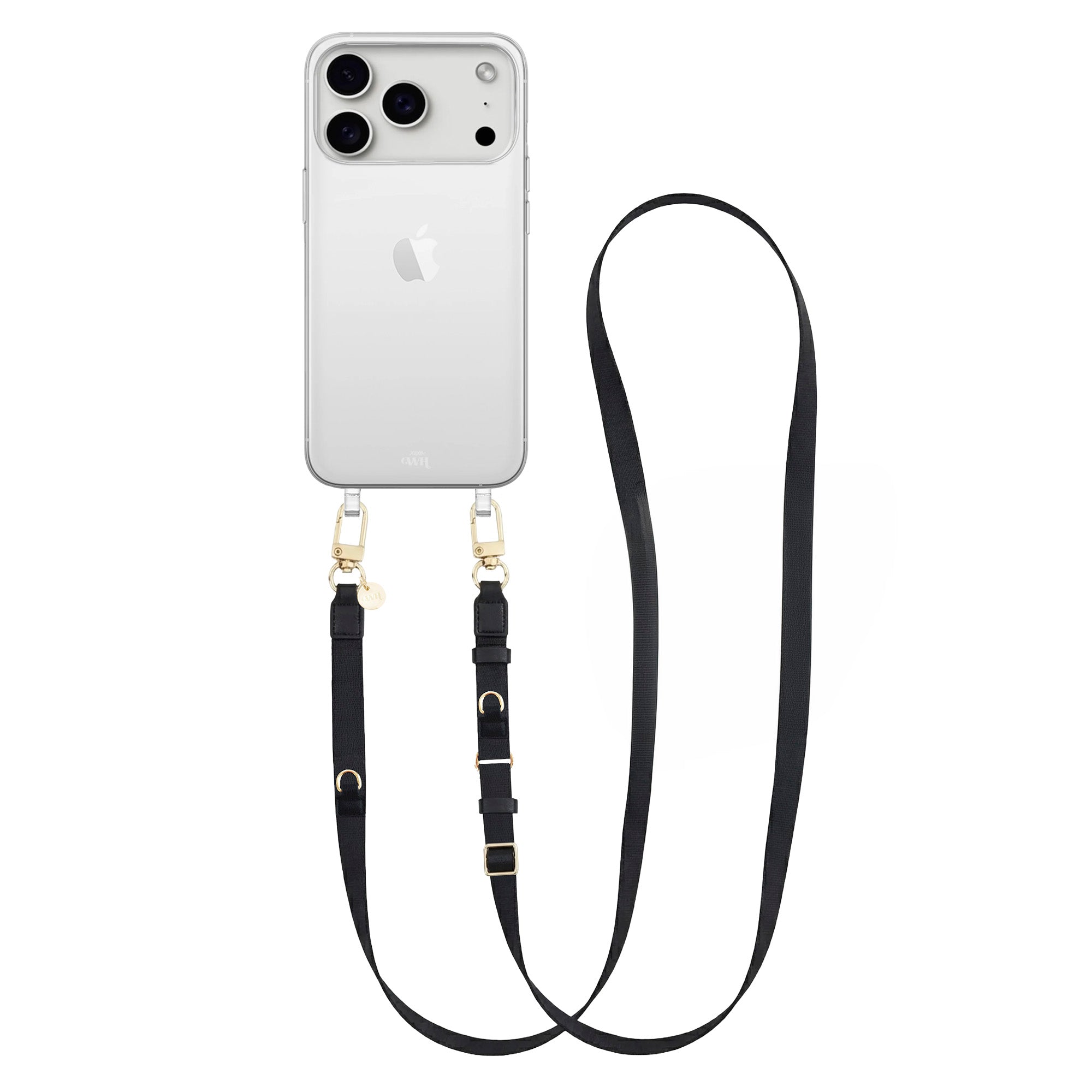iPhone 17 Pro Max - Lanyard strap - Black - Transparant Cord Case
