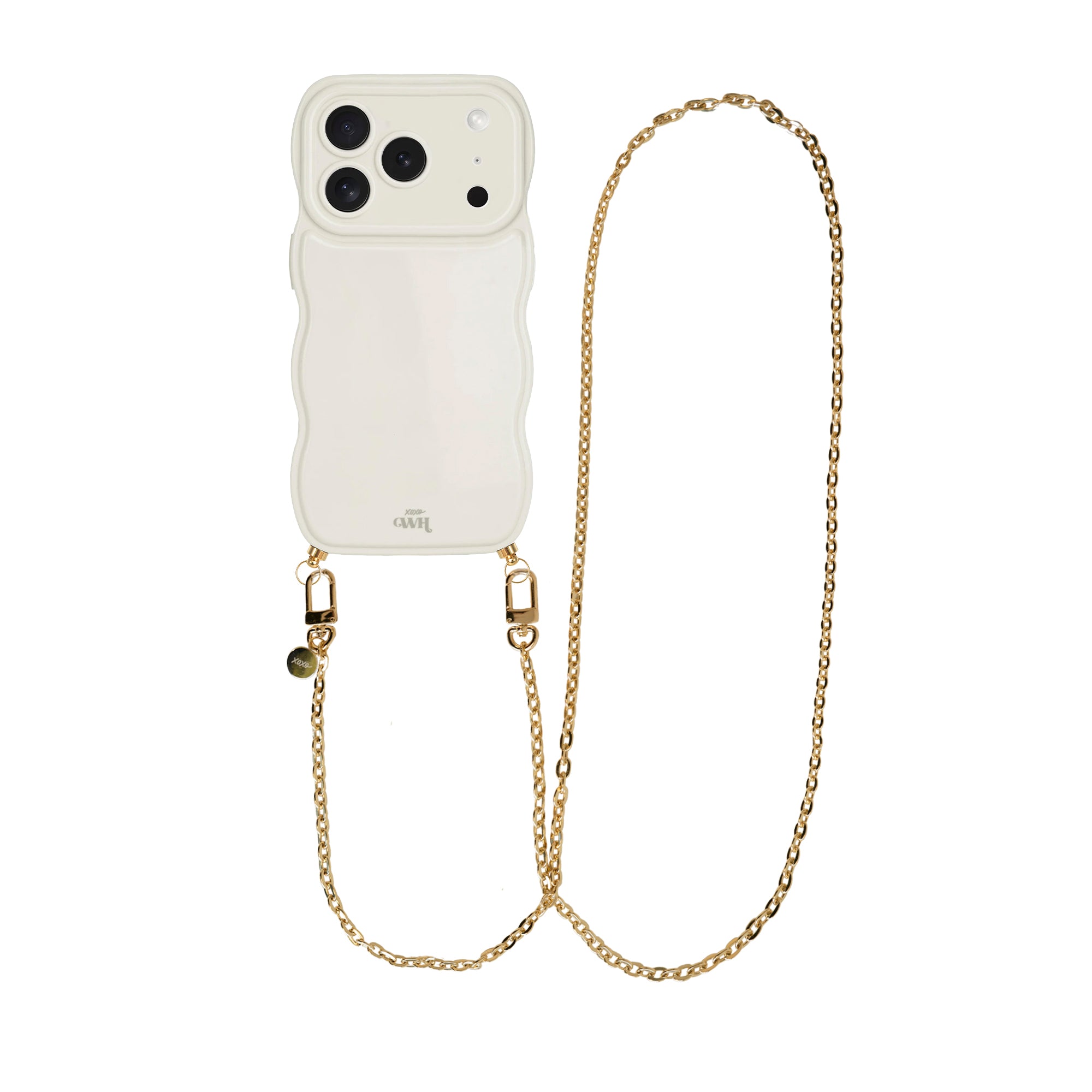 xoxo Wildhearts Glossy Wavy Cord Case Beige - Dreamy (long) - iPhone 17 Pro Max