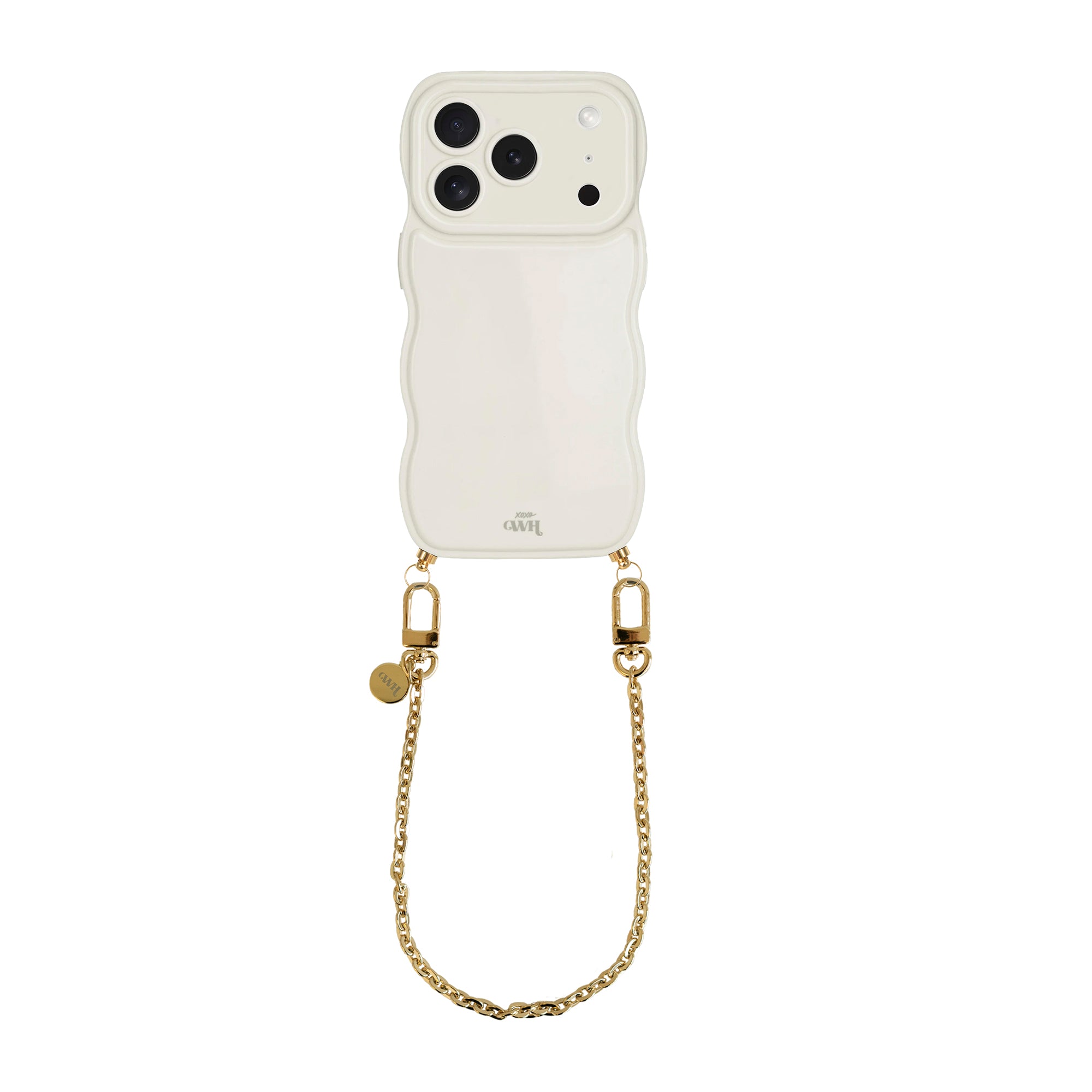 xoxo Wildhearts Glossy Wavy Cord Case Beige - Dreamy (short) - iPhone 17 Pro Max