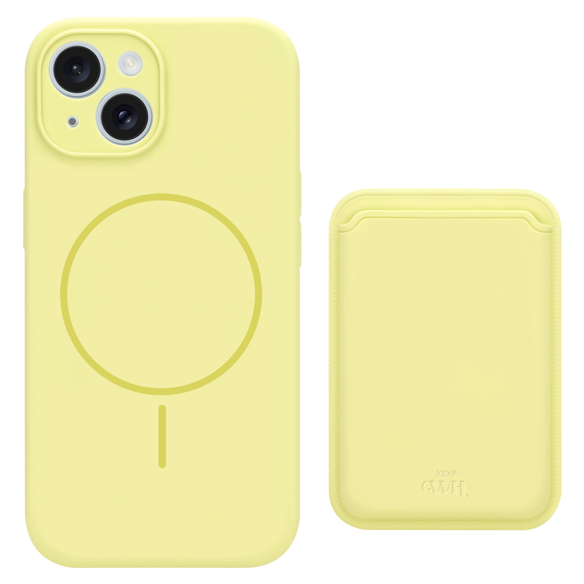 Silicone case with MagSafe Wallet (Yellow) - iPhone 13