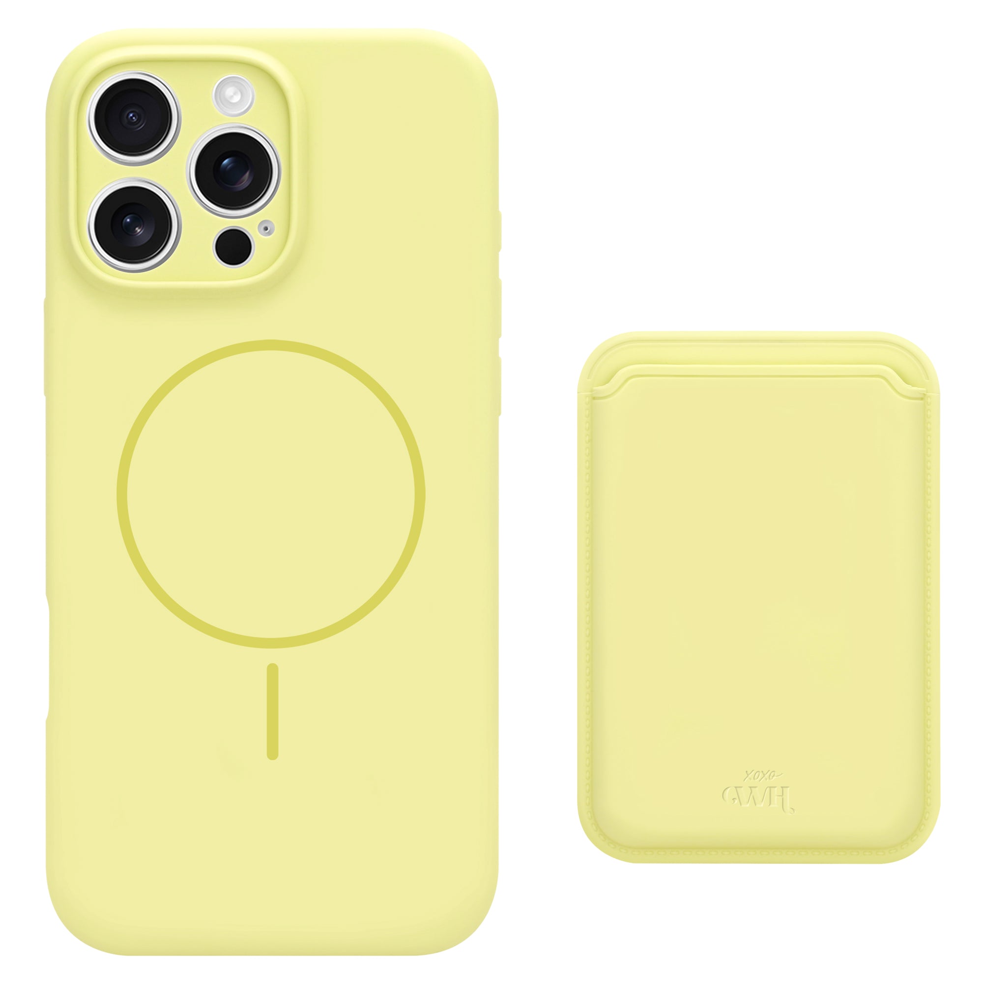 Silicone case with MagSafe Wallet (Yellow)