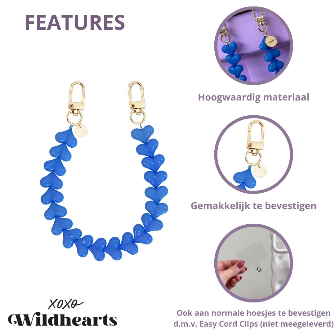 xoxo Wildhearts - Funky Hearts Charm Cord (denim blue)