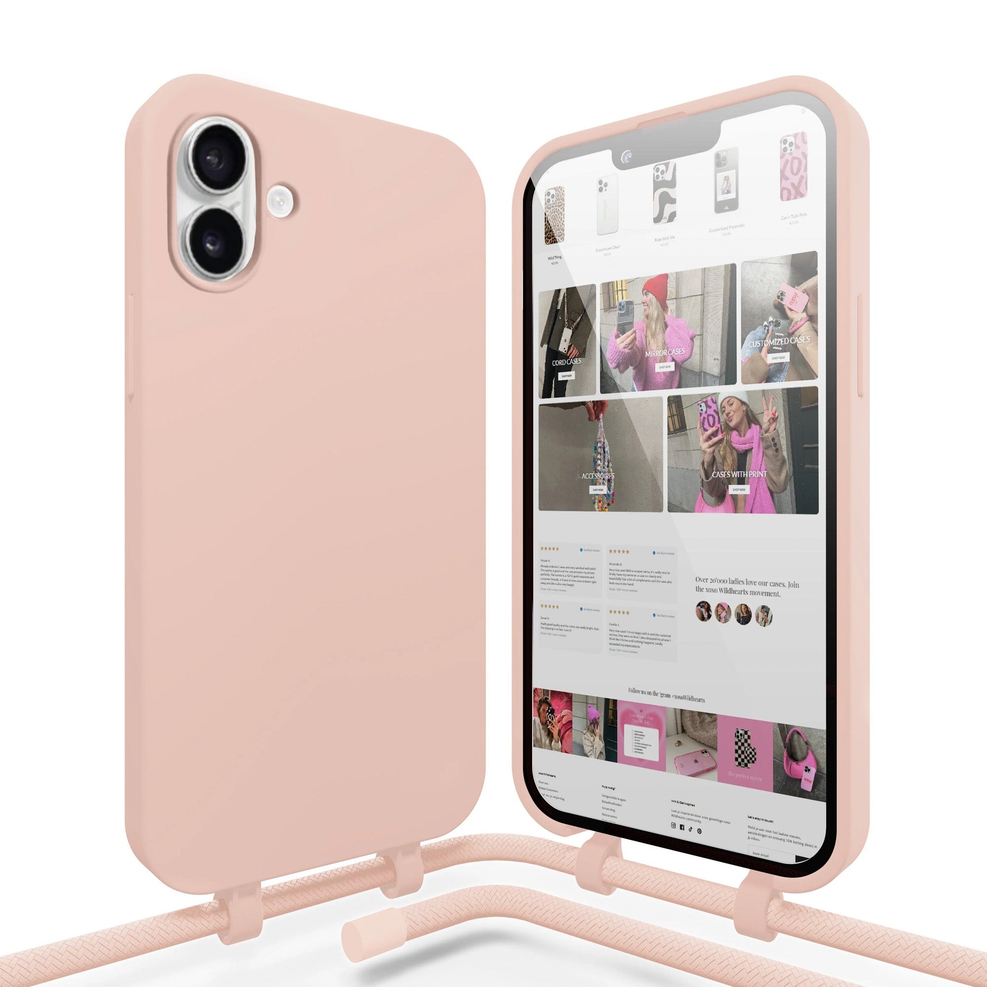 xoxo Wildhearts - iPhone 16 - Lovely Pink Cord Case
