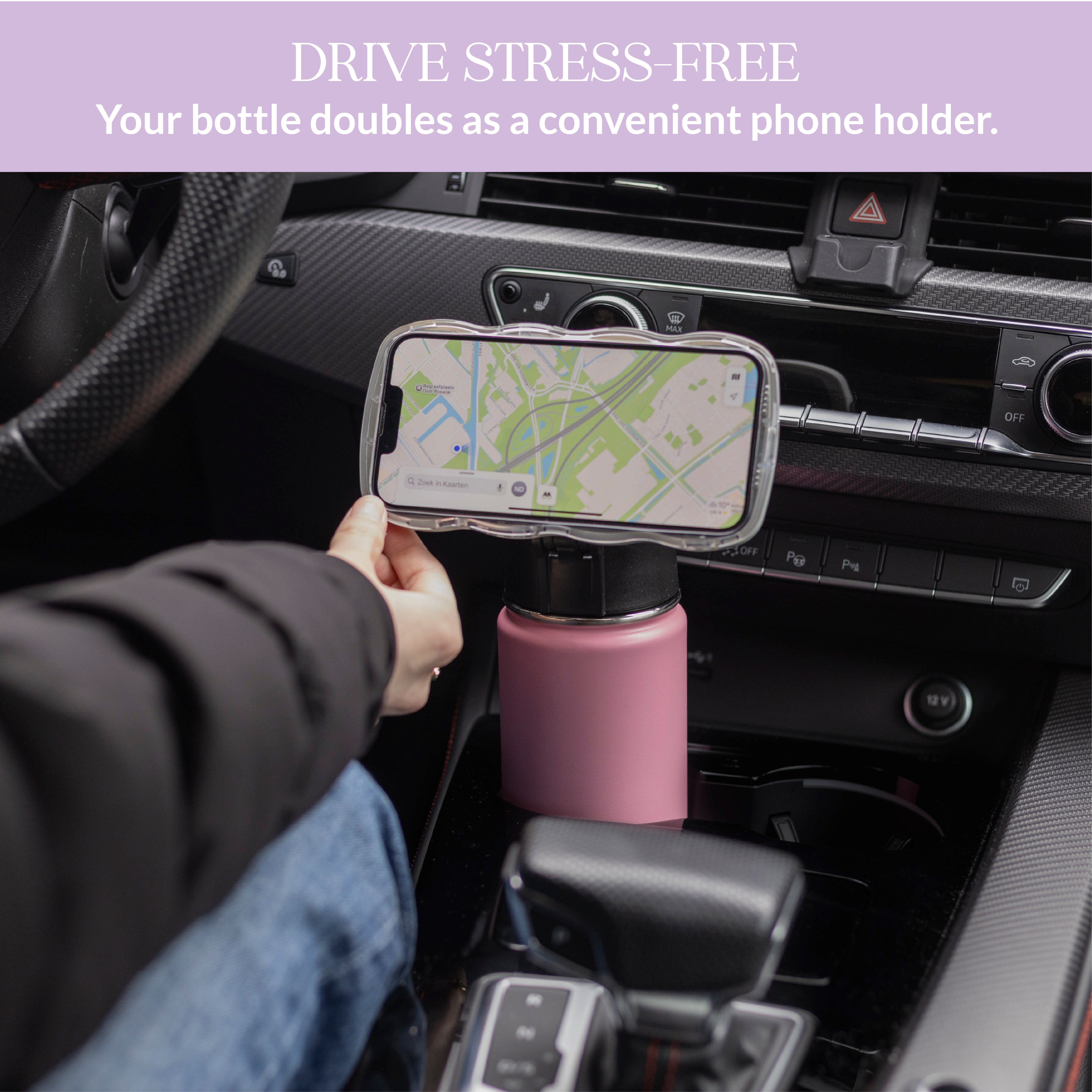 xoxo Wildhearts Water Bottle with MagSafe Ring - 500ml - 16oz (Pink)