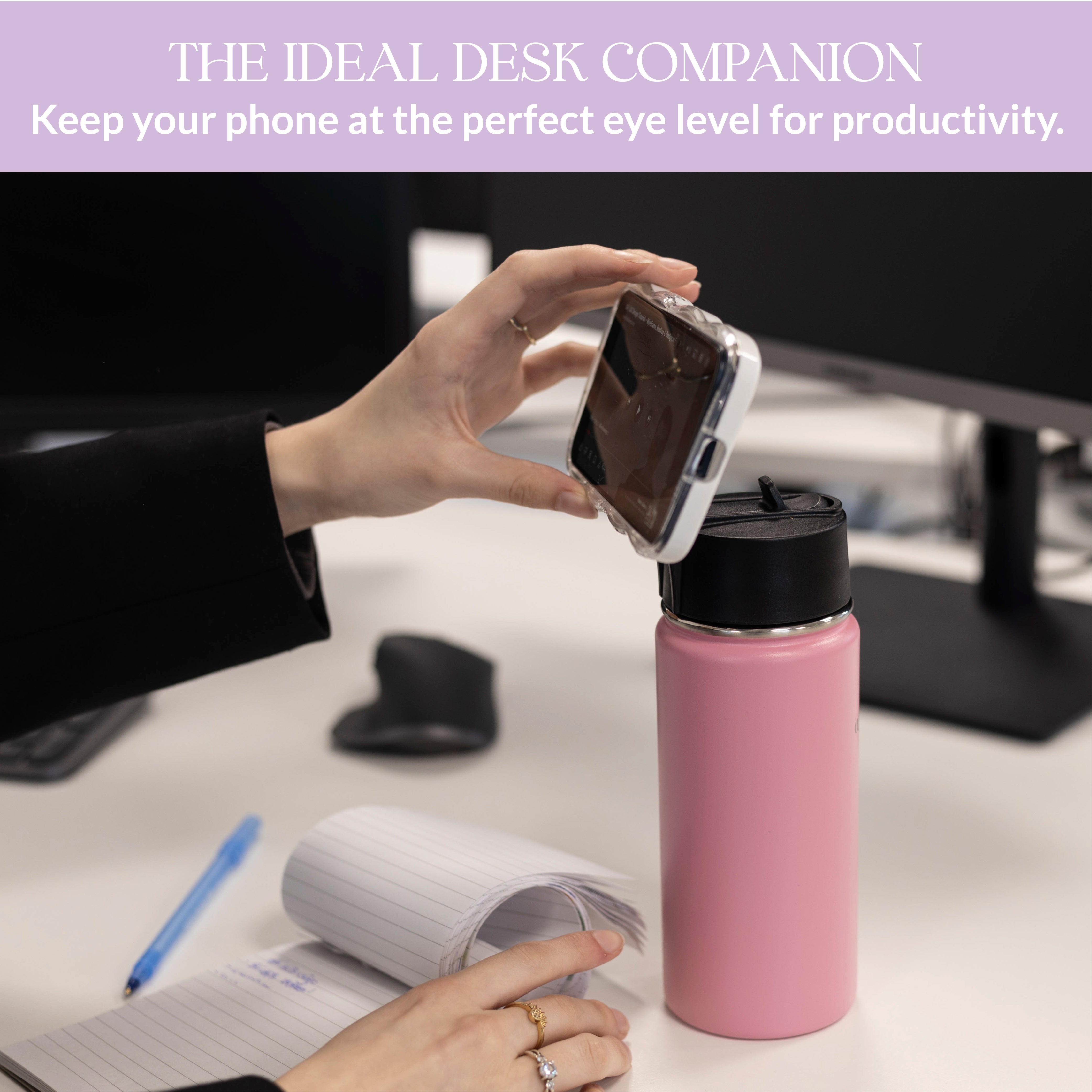 xoxo Wildhearts Water Bottle with MagSafe Ring - 500ml - 16oz (Pink)