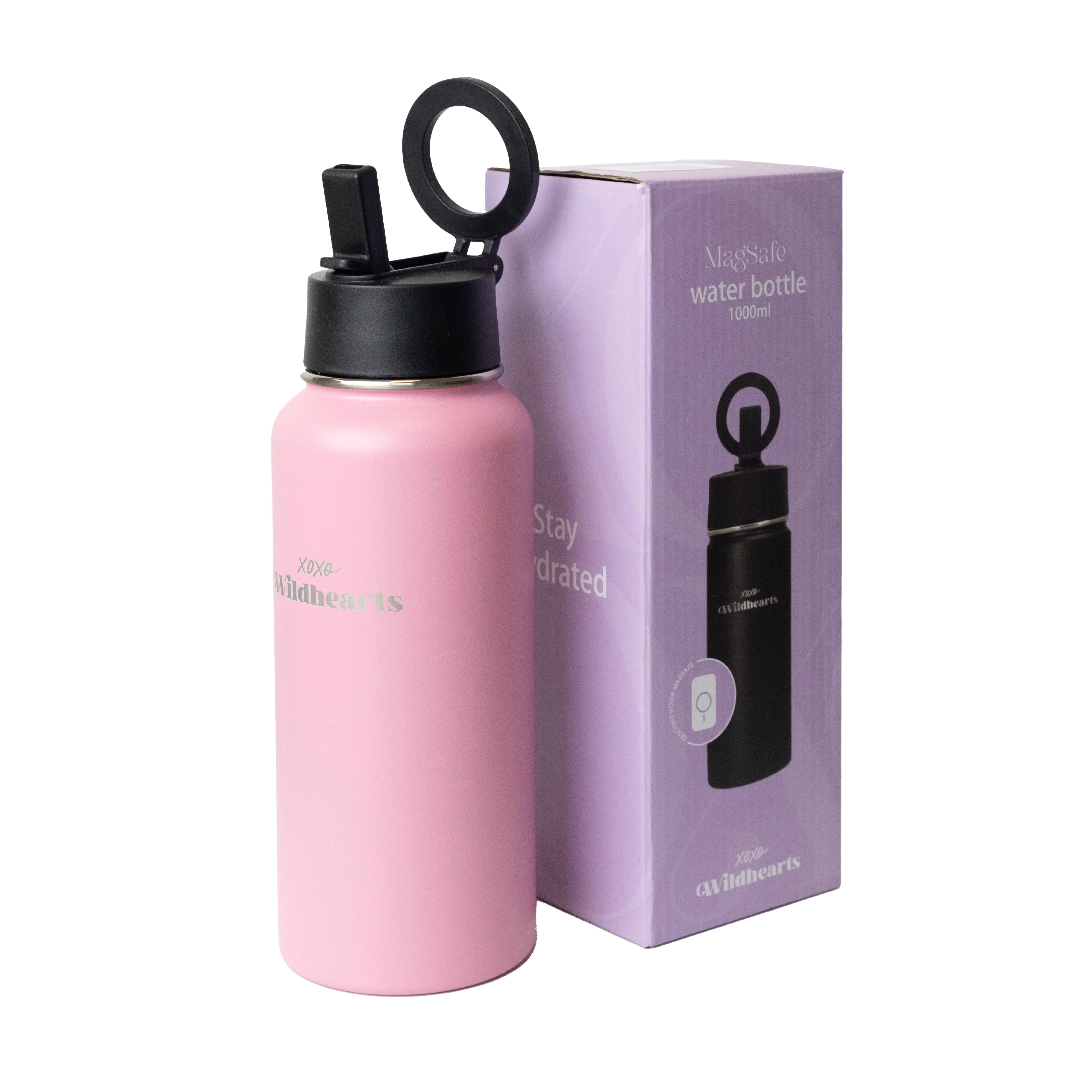xoxo Wildhearts Water Bottle with MagSafe Ring - 1000ml - 32oz (Pink)