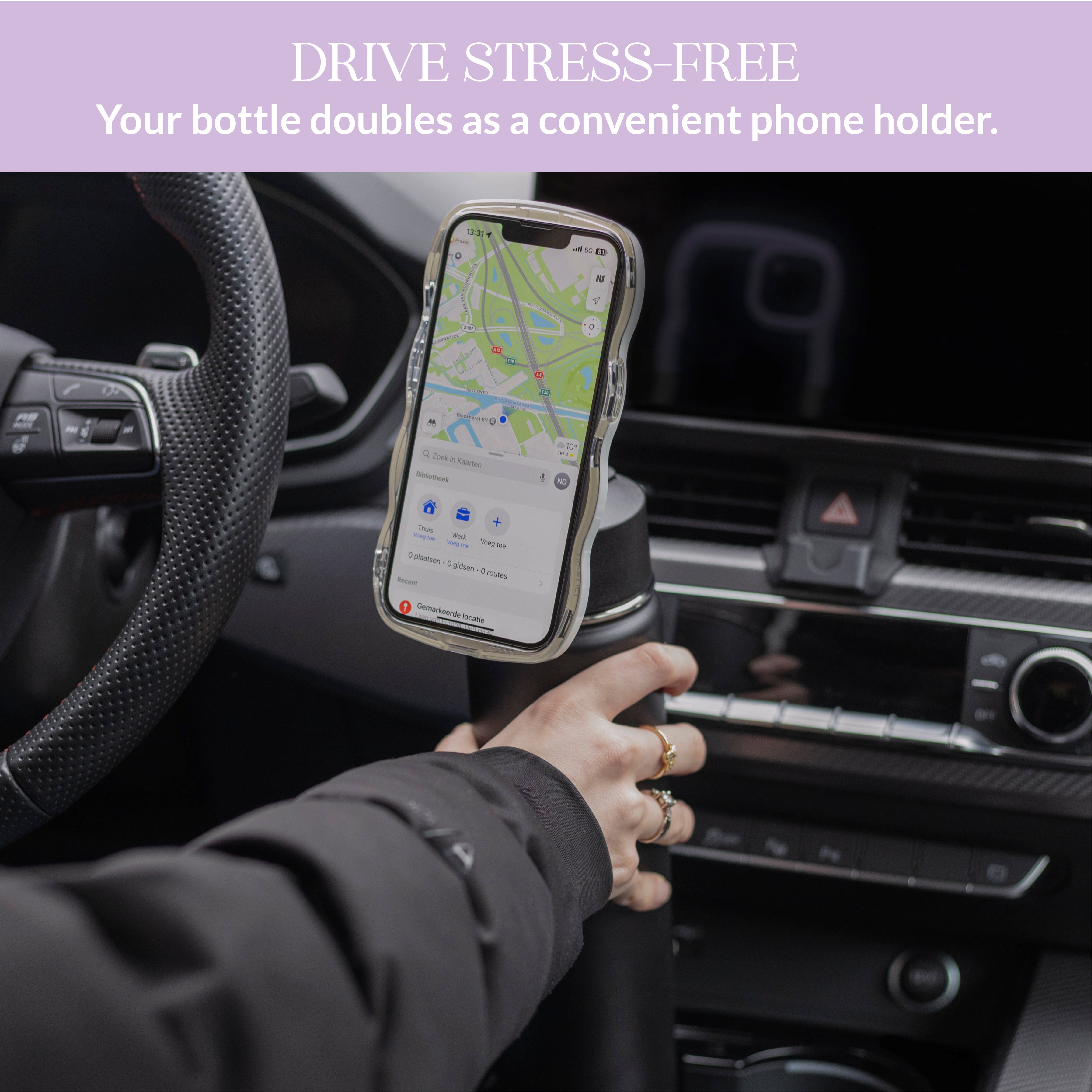 xoxo Wildhearts Water Bottle with MagSafe Ring - 1000ml - 32oz (Black)