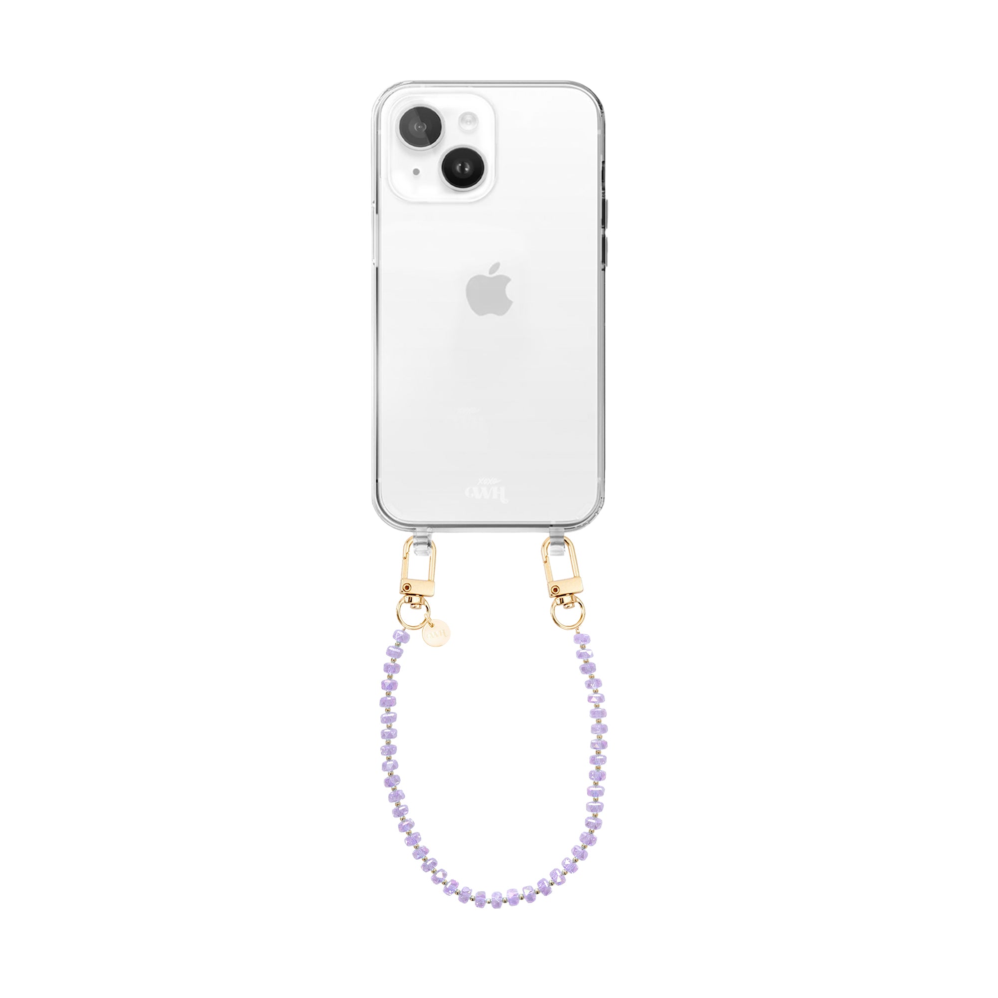 xoxo Wildhearts iPhone 14 - Crystal (Purple) Transparant Cord Case