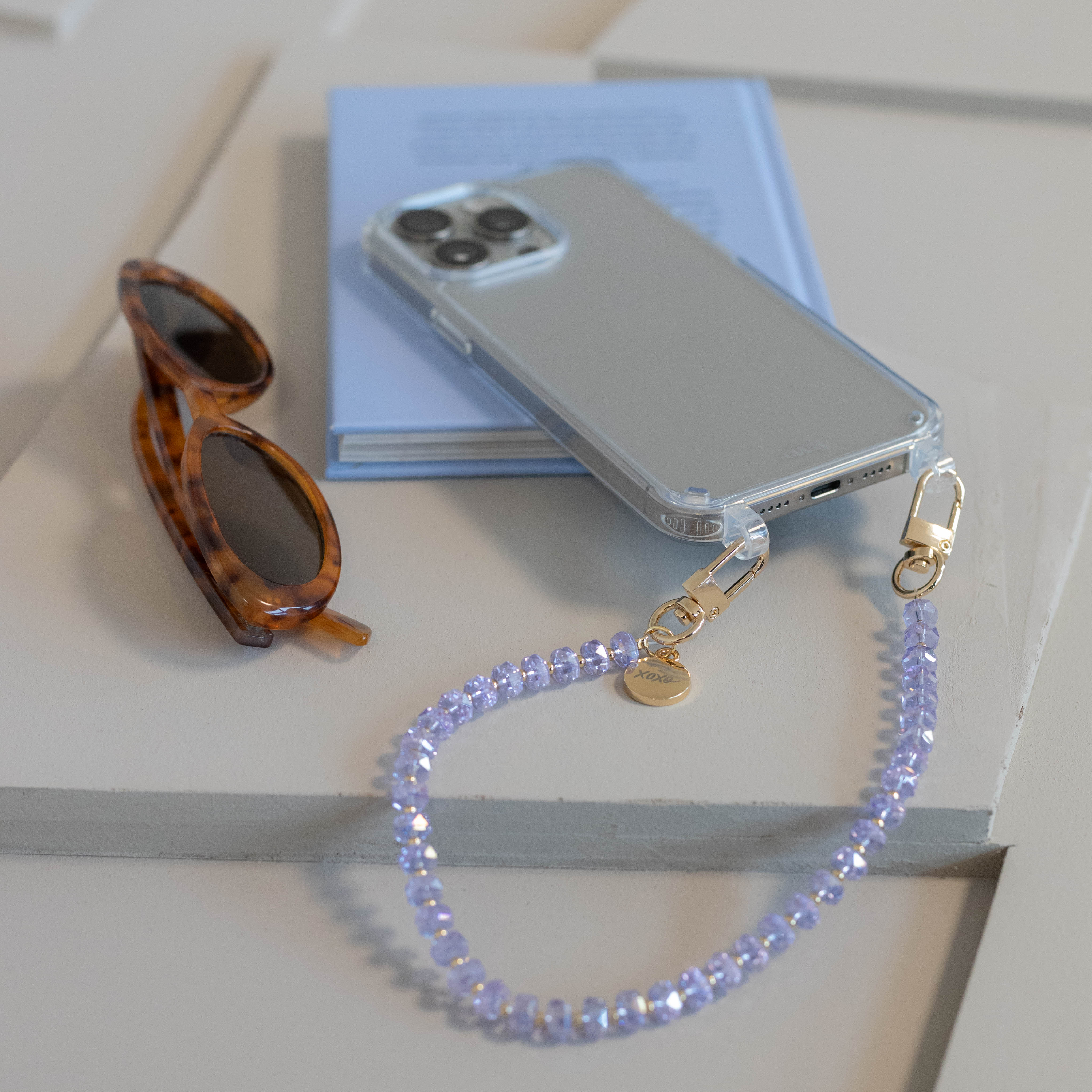 xoxo Wildhearts iPhone 17 Pro Max - Crystal (Purple) Transparant Cord Case