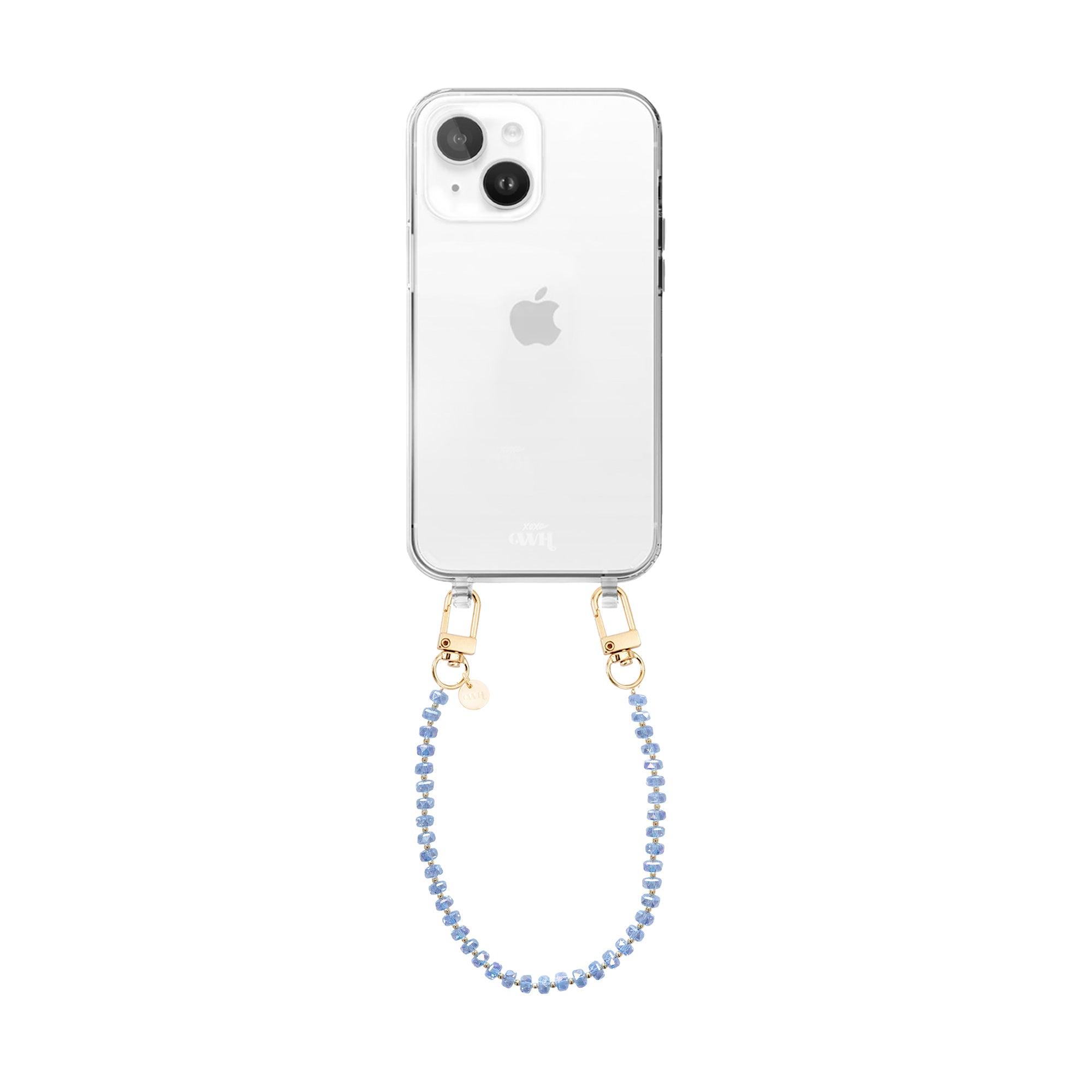 xoxo Wildhearts iPhone 13 Mini - Crystal (Blue) Transparant Cord Case