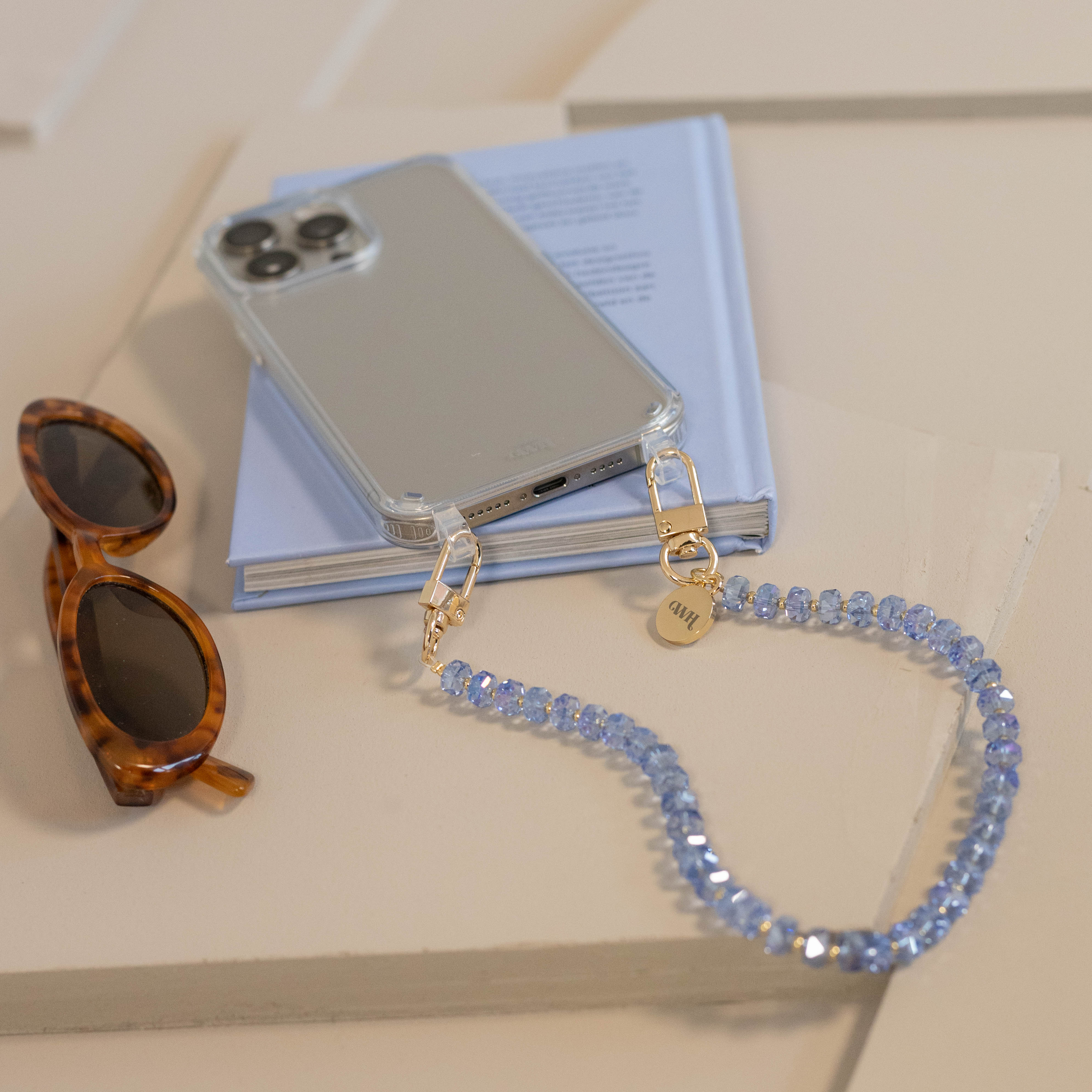 xoxo Wildhearts iPhone 17 Air - Crystal (Blue) Transparant Cord Case