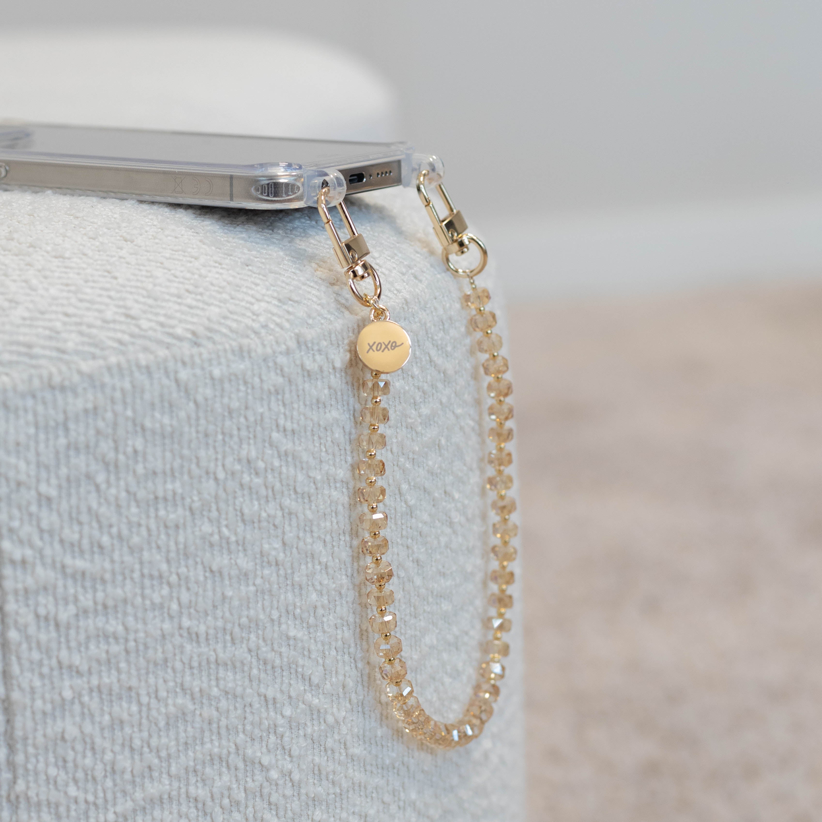 xoxo Wildhearts iPhone 17 Air - Crystal (Brown) Transparant Cord Case