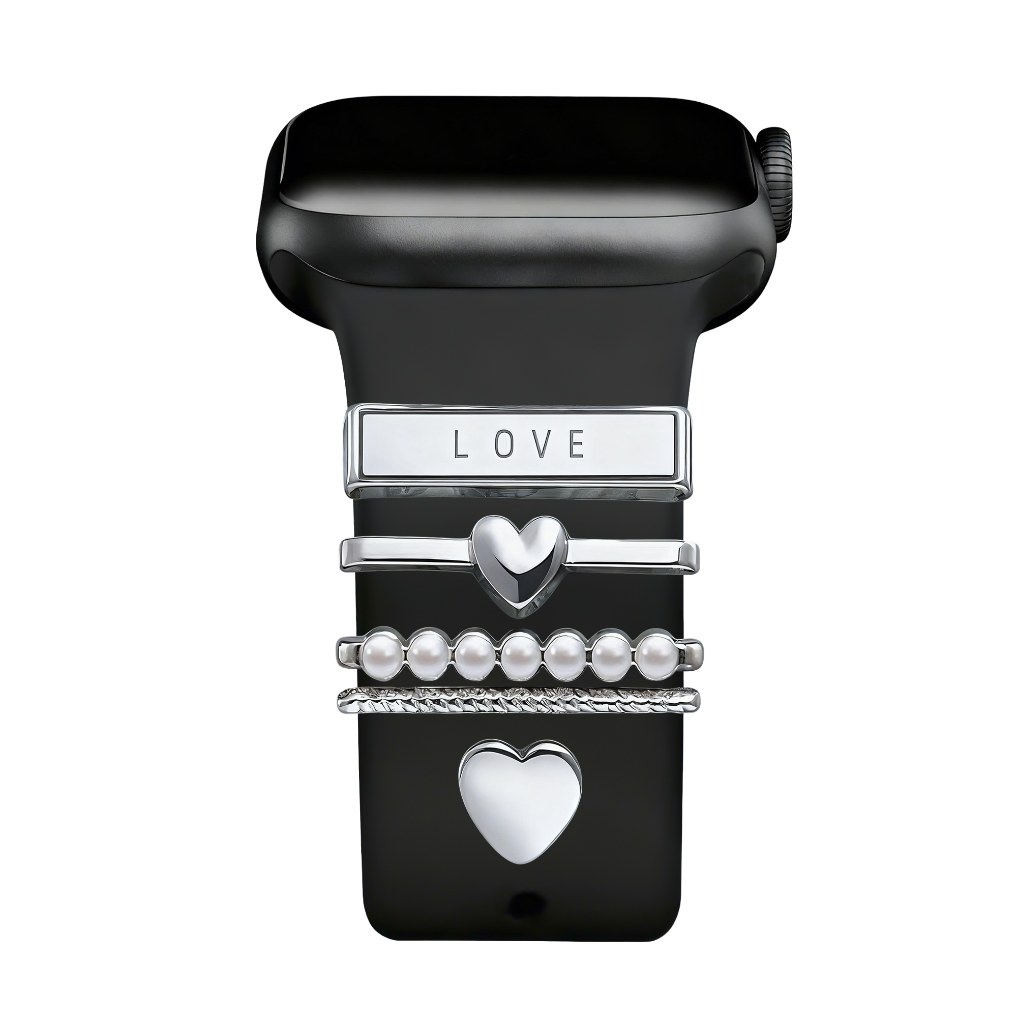 xoxo Wildhearts Watch Strap Charm - Hearts (silver)