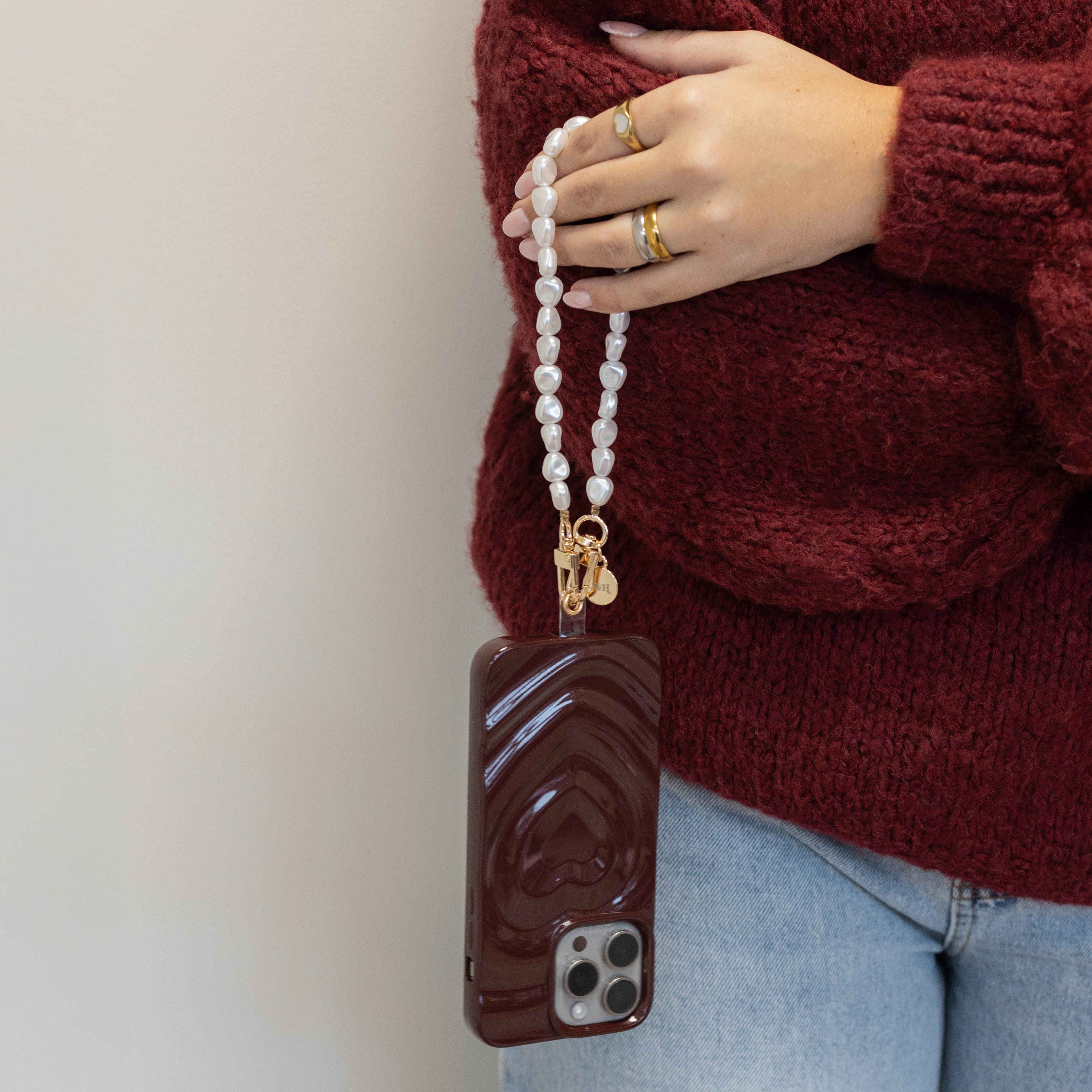 xoxo Wildhearts Biggest Love Burgundy Cord Case - iPhone 16 Pro Max