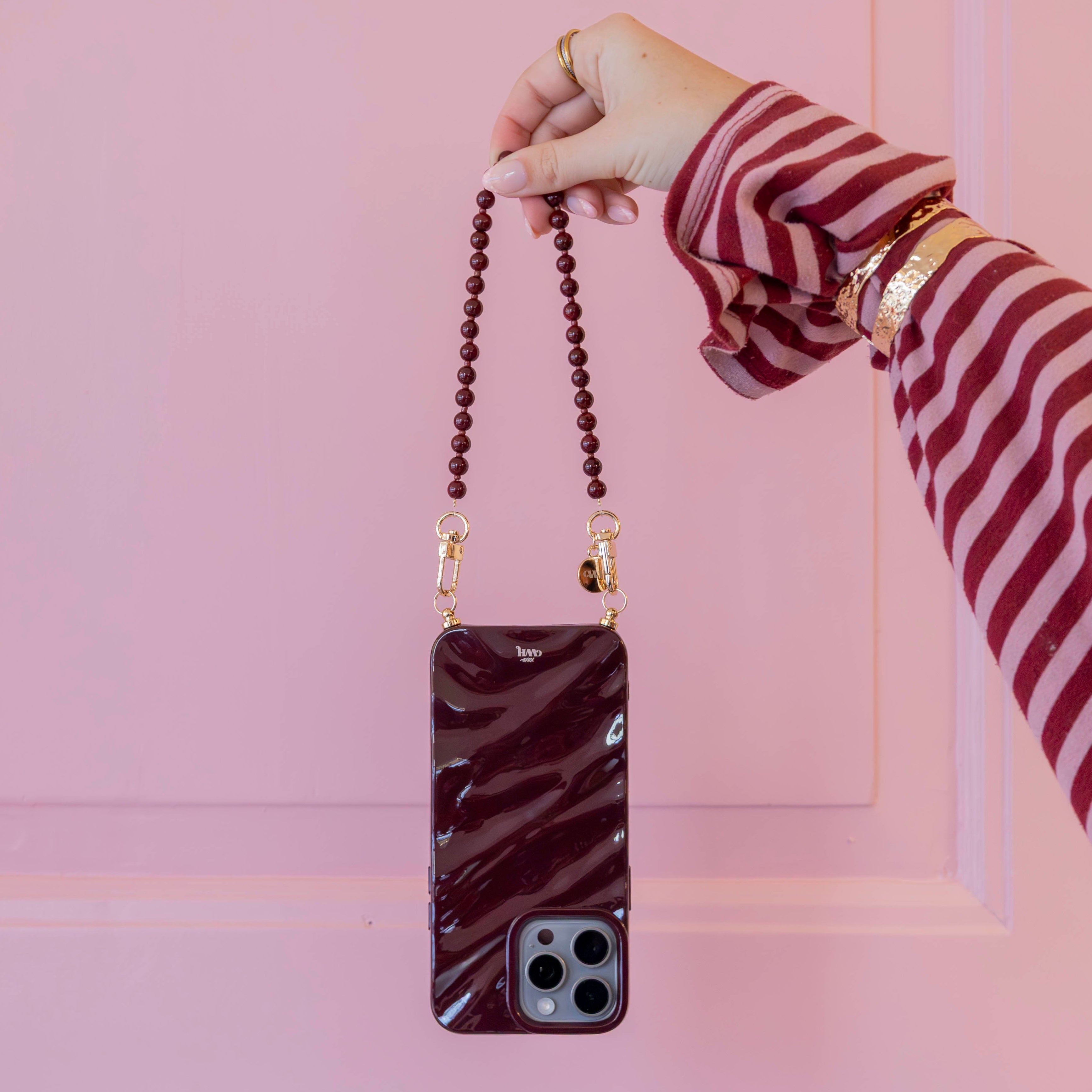 iPhone 13 - Glaze Cord Case - Burgundy Muse (short)