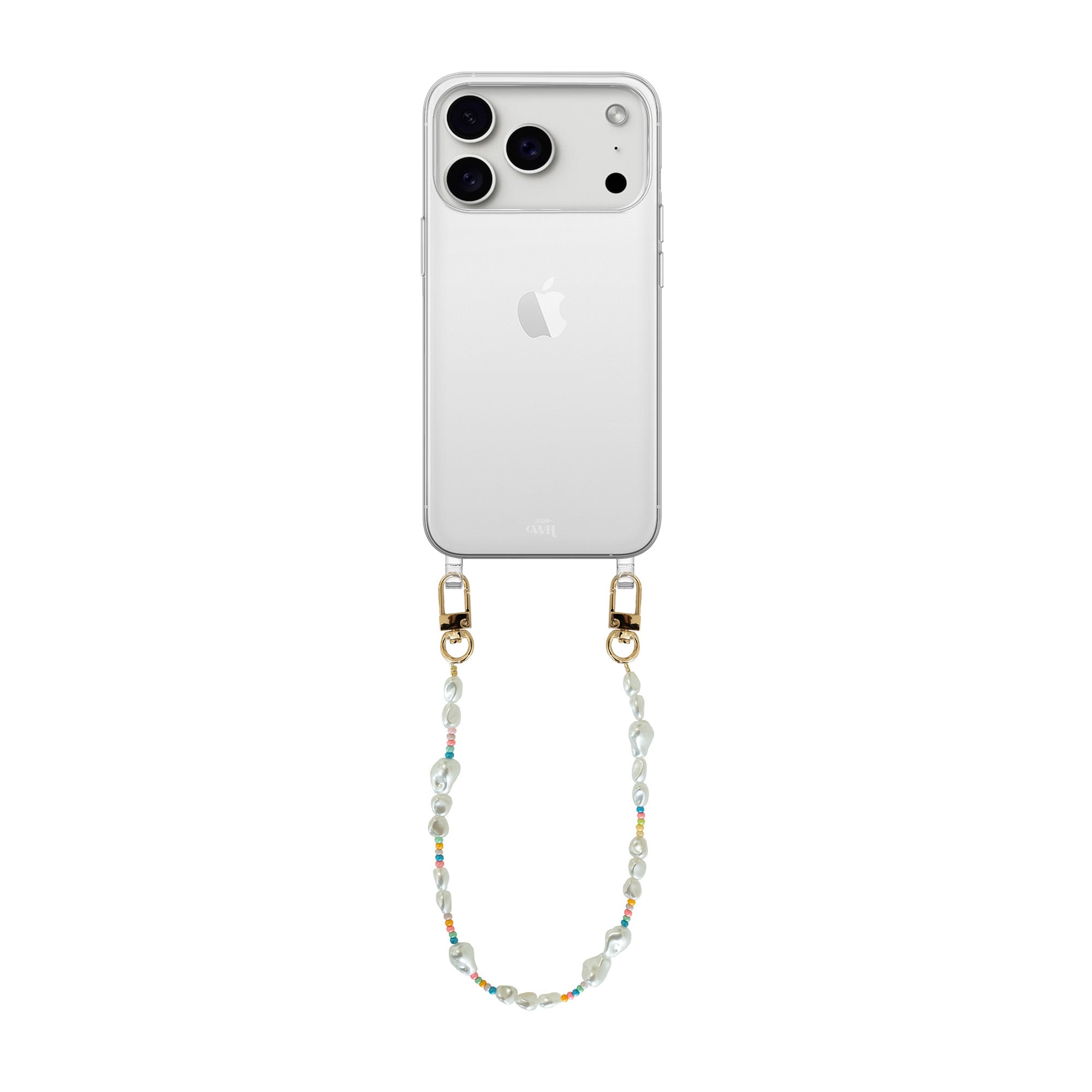 xoxo Wildhearts iPhone 17 Pro - Beachy Vibes Transparant Cord Case - Short Cord