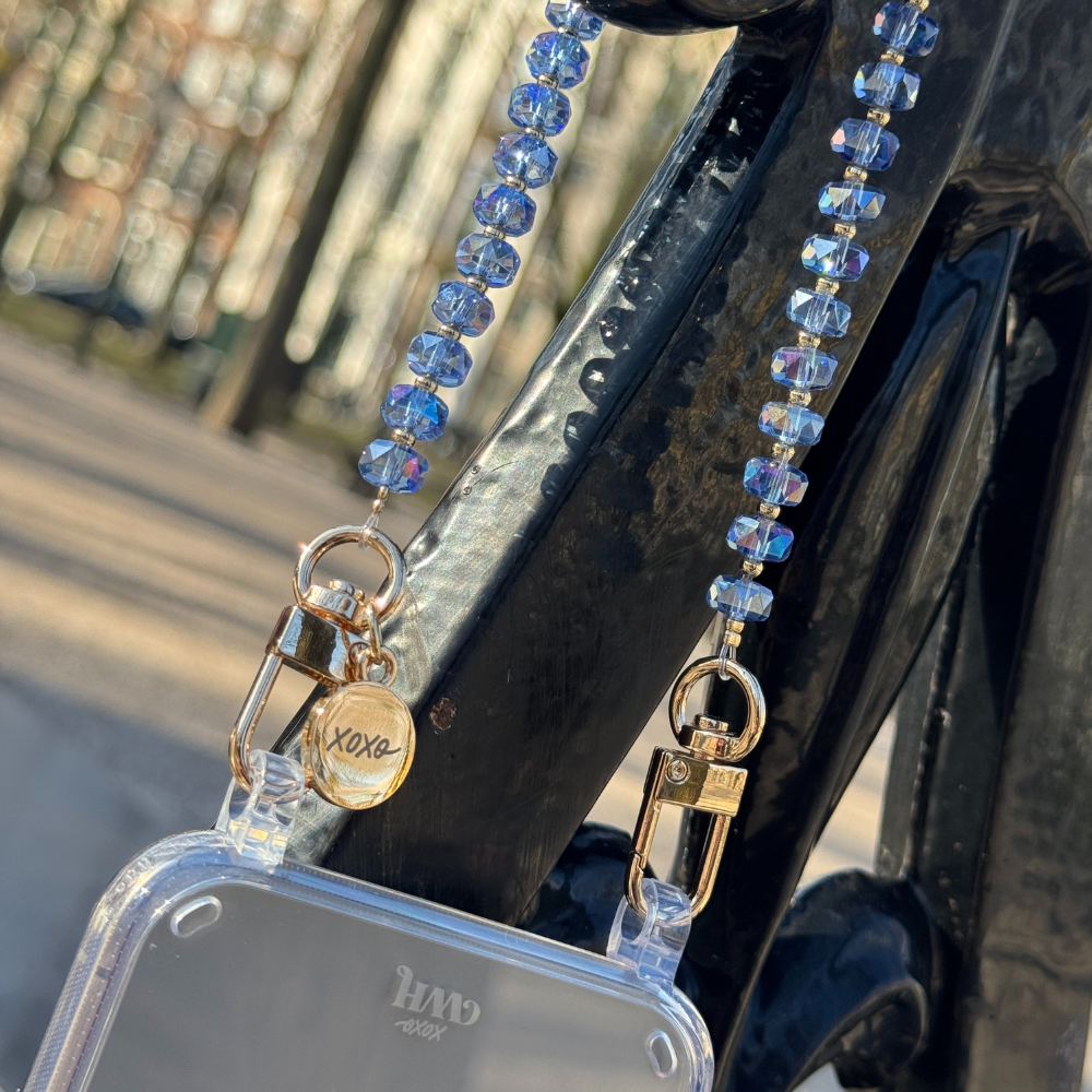 xoxo Wildhearts iPhone 17 Pro - Crystal (Blue) Transparant Cord Case