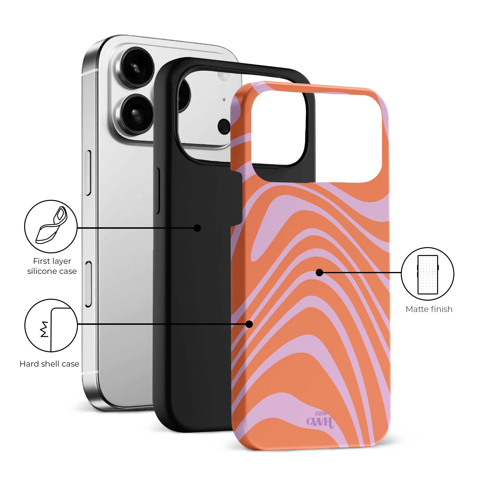 xoxo Wildhearts Boogie Wonderland Orange MagSafe - Double Layer - iPhone 17 Pro Max