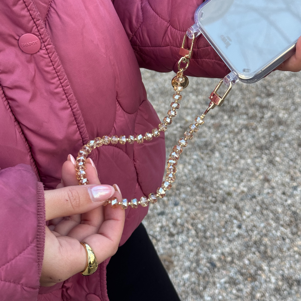 xoxo Wildhearts iPhone 17 Pro Max - Crystal (Brown) Transparant Cord Case