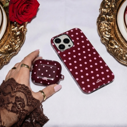 xoxo Wildhearts AirPods Pro 3 - Polka Dots (Burgundy)