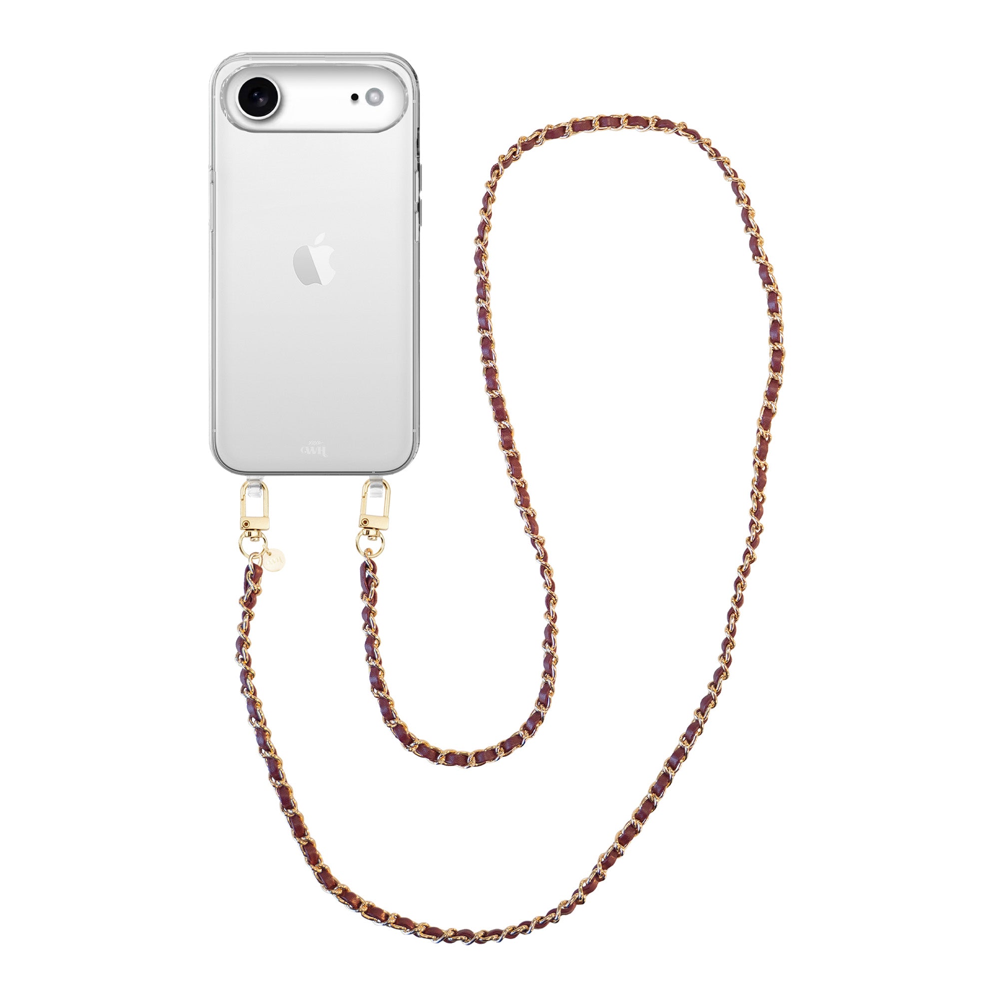 xoxo Wildhearts iPhone 17 Air - Classic Chain - Burgundy (long) Transparant Cord Case